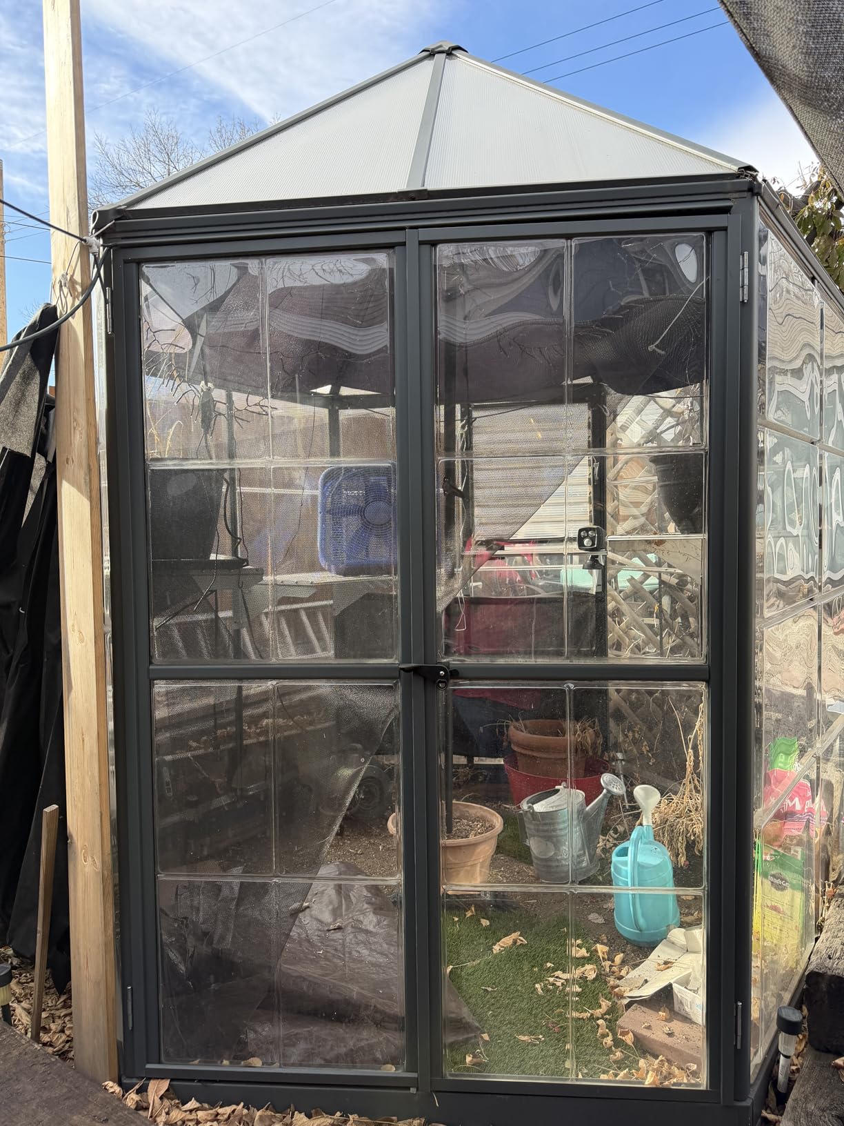 Palram - Canopia Oasis 7 Ft. x 8 Ft. Hexagon Greenhouse Kit Hobby DIY Walk In Green House Heavy Duty Polycarbonate with Aluminium Frame, with Lockable Door and Vent for Garden, Gutter, Backyard customer photo 1