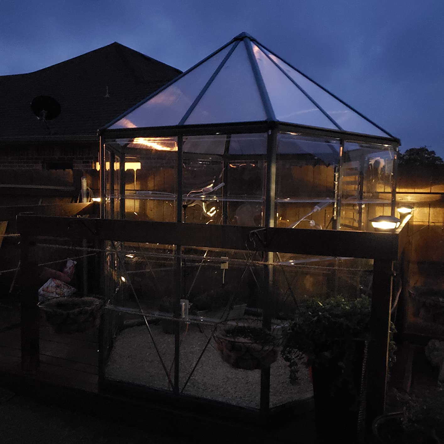 Palram - Canopia Oasis 7 Ft. x 8 Ft. Hexagon Greenhouse Kit Hobby DIY Walk In Green House Heavy Duty Polycarbonate with Aluminium Frame, with Lockable Door and Vent for Garden, Gutter, Backyard customer photo 2