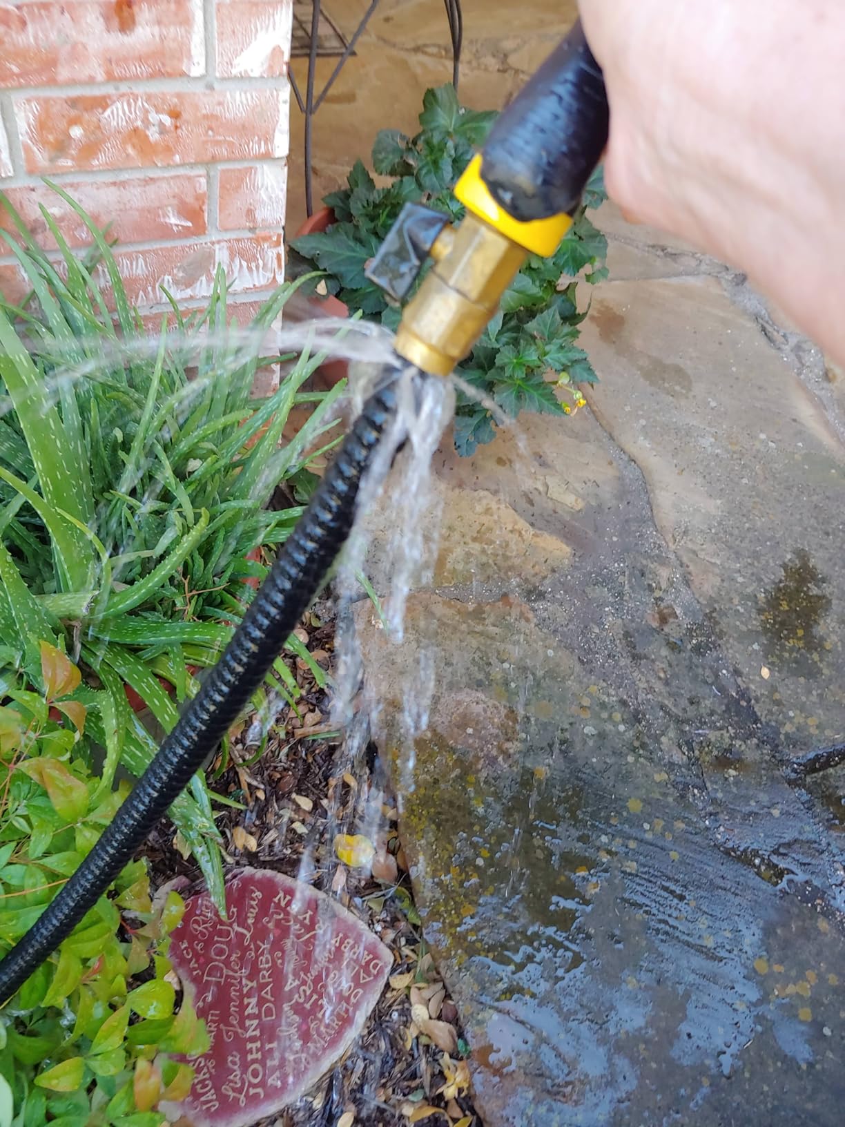 J&B XpandaHose 75ft Expandable Garden Hose - Ultra-Strong 3750D, 4-Layer Latex Core, Brass 3/4