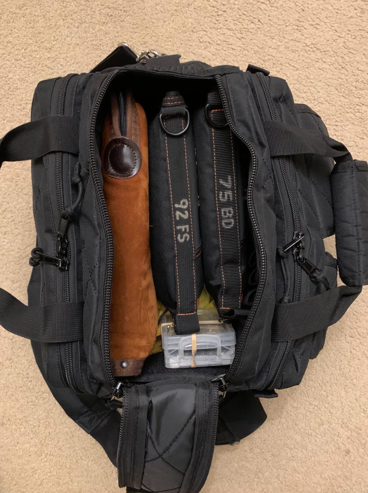 Gun Range Bag for Shooting - 3+ Compact Pistol Revolver Range Bag for Handguns and Ammo - Self Standing Gun Bag - Handguns Bag with Durable Double Stitching Lockable YKK Zippers customer photo 1