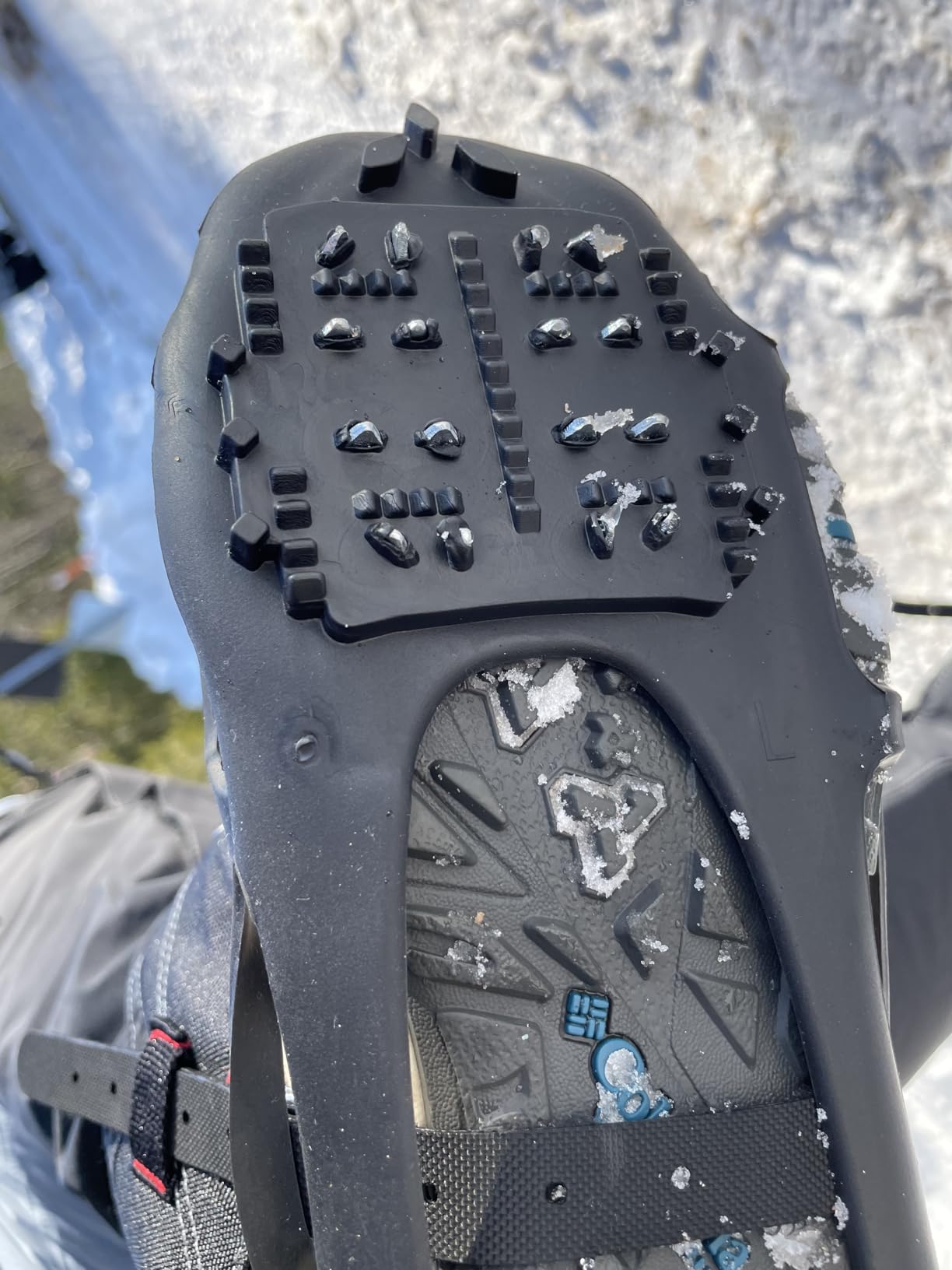 JSHANMEI Ice Cleats, Crampons Snow Traction Ice Cleats for Shoes and Boots Women Men, Non Slip Grippers Spikes for Shoes with Straps, Slip-on Rubber Overshoe customer photo 1