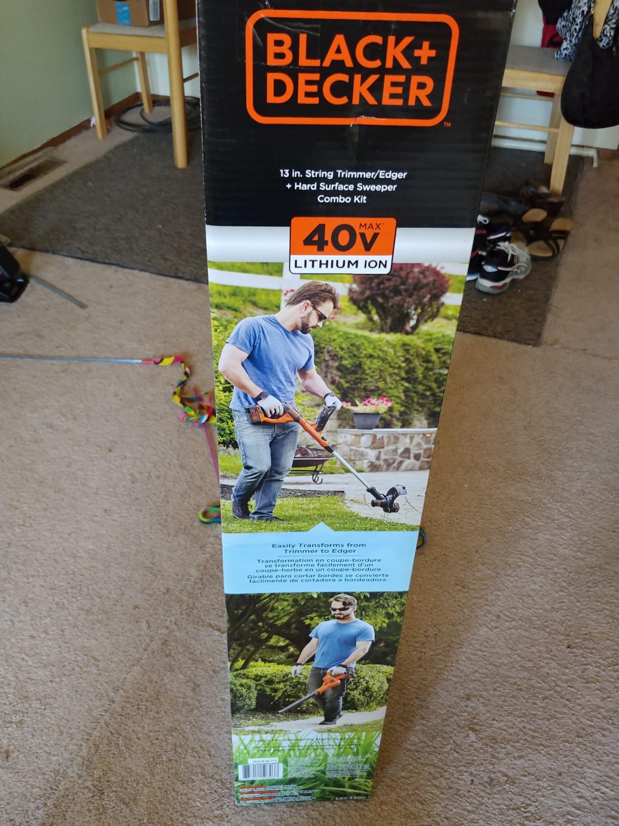 BLACK+DECKER 40V Max 13 In. String Trimmer Edger and Leaf Blower Cordless with Battery and Charger, Sweeper and Weed Wacker Combo Kit, Low Noise Design, Charge Indicator (LCC340C) customer photo 2