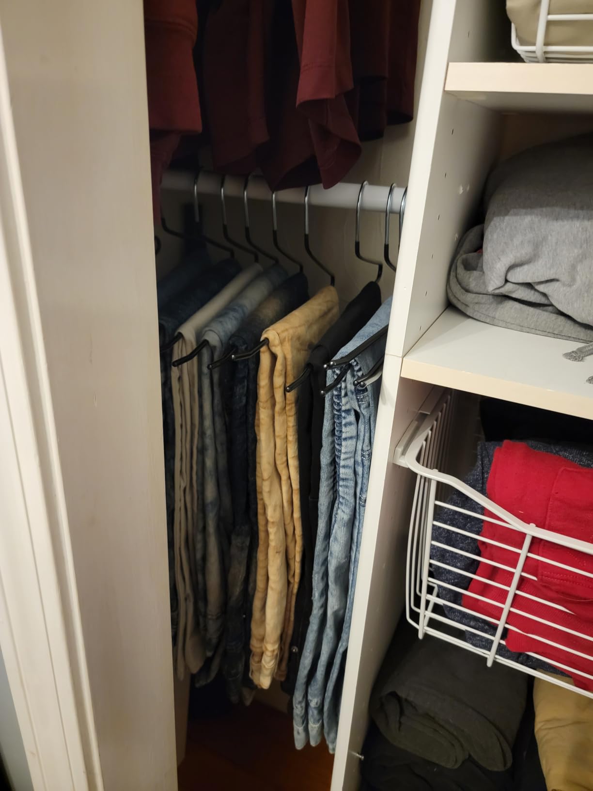 Zober Pants Hangers Non Slip - 20 Pack Open Ended Pants and Jean Hangers for Closet - Space Saving Clothes Hanger - Strong, Durable, Metal Pant Hangers (Black) customer photo 2