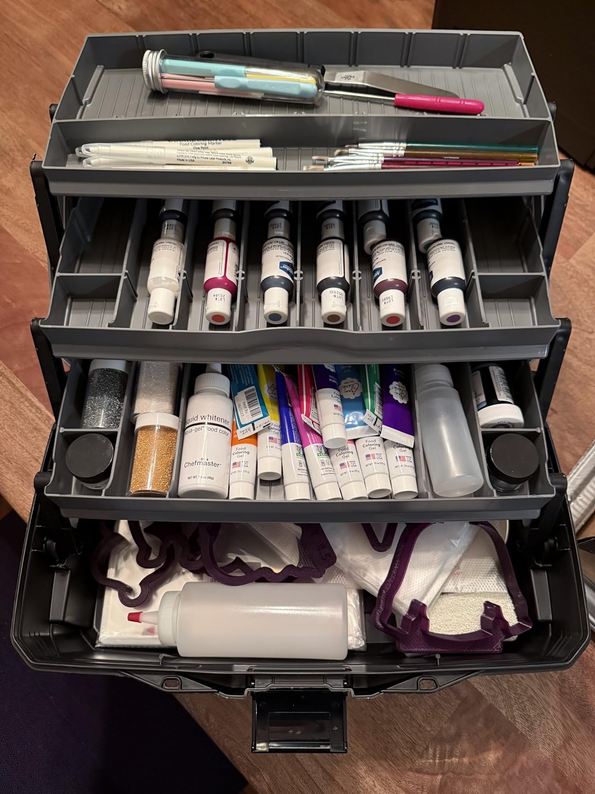 ArtBin 3-Tray Art Supply Box Versatile Organizer for Brushes, Paints, Stamps, and More - Durable Hard Plastic, Secure Closure, Portable with Top Trays and Dividers customer photo 1