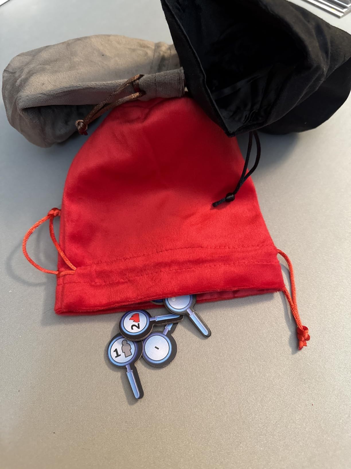 Red/Grey/Black Drawstring Dice Bag - Dungeons and Dragons Fabric/Standing Cotton Fabric Dice bag/D&D Dice Pouch/Small Pouch/Also can be used as a Velvet Jewelry Bag(3 Colors for One Set) customer photo 1