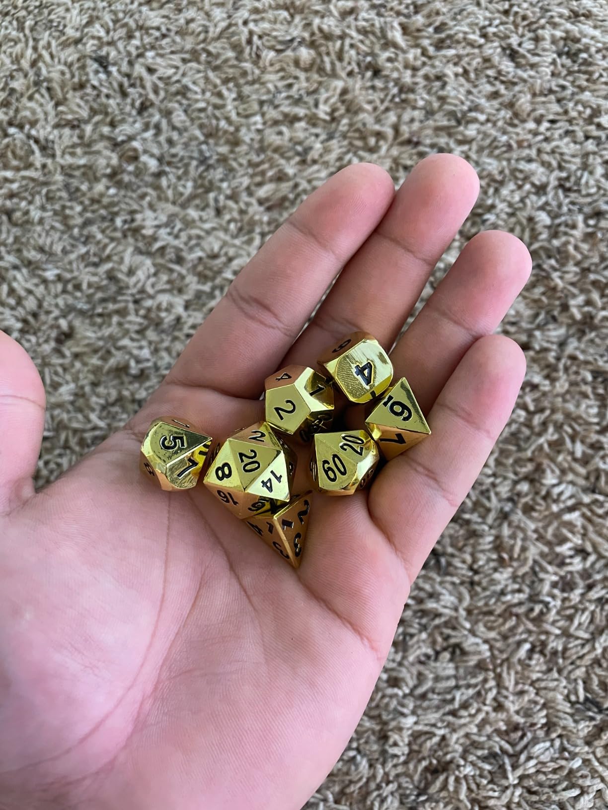 Bescon Antique Copper Solid Metal Polyhedral D&D Dice Set of 7 Old Copper Metal RPG Role Playing Game Dice 7pcs Set customer photo 2