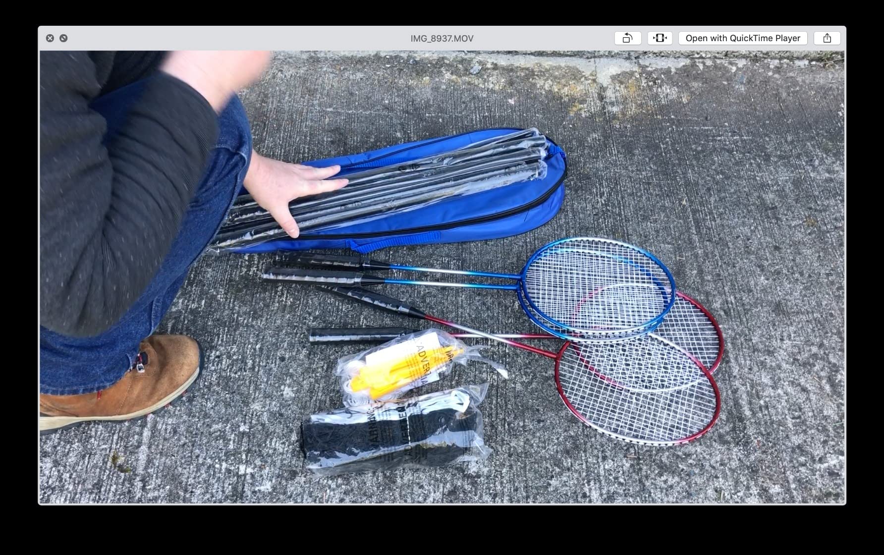 Badminton Set - Backyard Games Include 4 Badminton Rackets, 3 Birdies, Regulation-Size Net with Pole Stakes and Carry Bag - Outdoor Sports by Hey Play customer photo 1