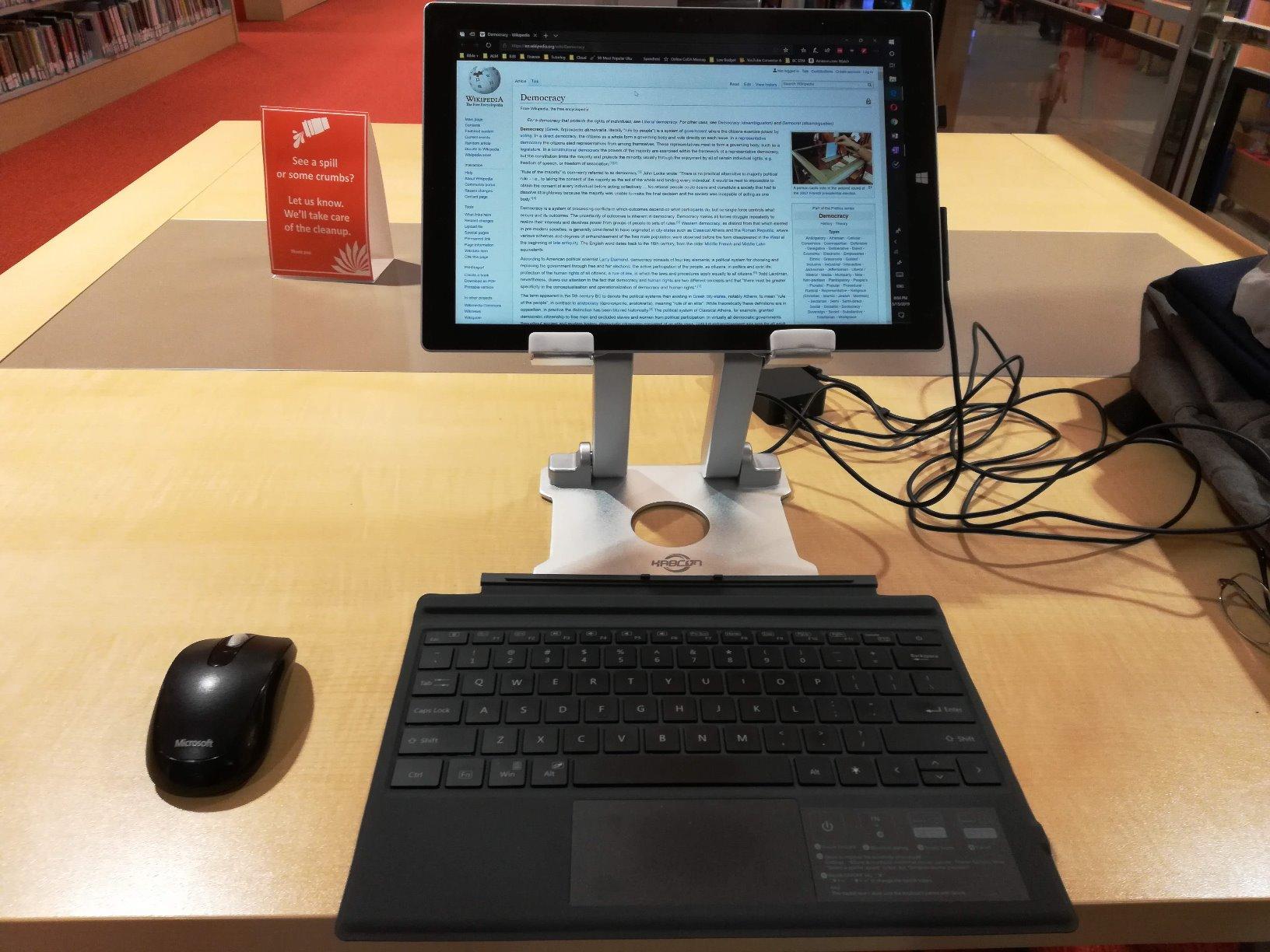 KABCON Quality Tablet Stand, Adjustable Foldable Eye-Level Aluminum Solid Up to 15-in Tablets Holder for Microsoft Surface Series Tablets, iPad Series, Samsung Galaxy Tabs, Amazon Kindle Fire, Etc. Silver customer photo 1