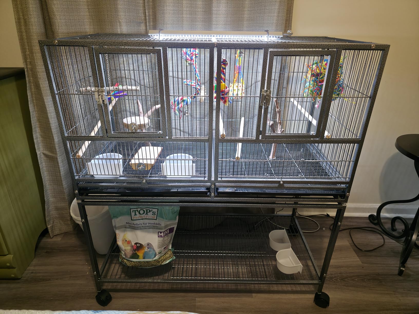 HappyBird Lighting Bird Cage Light with Chew Guard - Full Spectrum LED Pet Light - Simulates Natural Environment - Safe for Hookbill Birds - Easy to Install - (18
