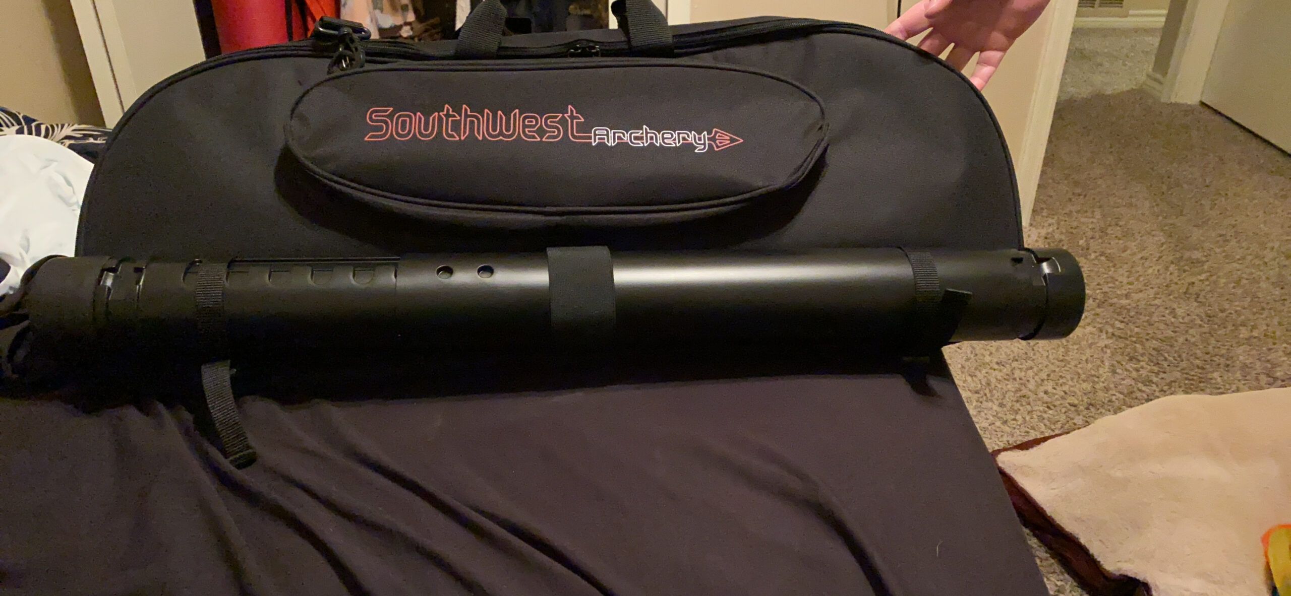 Southwest Archery Universal Takedown Recurve Bow Case | Fully padded foam case includes adjustable Arrow Tube and Large Outside Pocket for Accessories - Perfect for travel customer photo 2