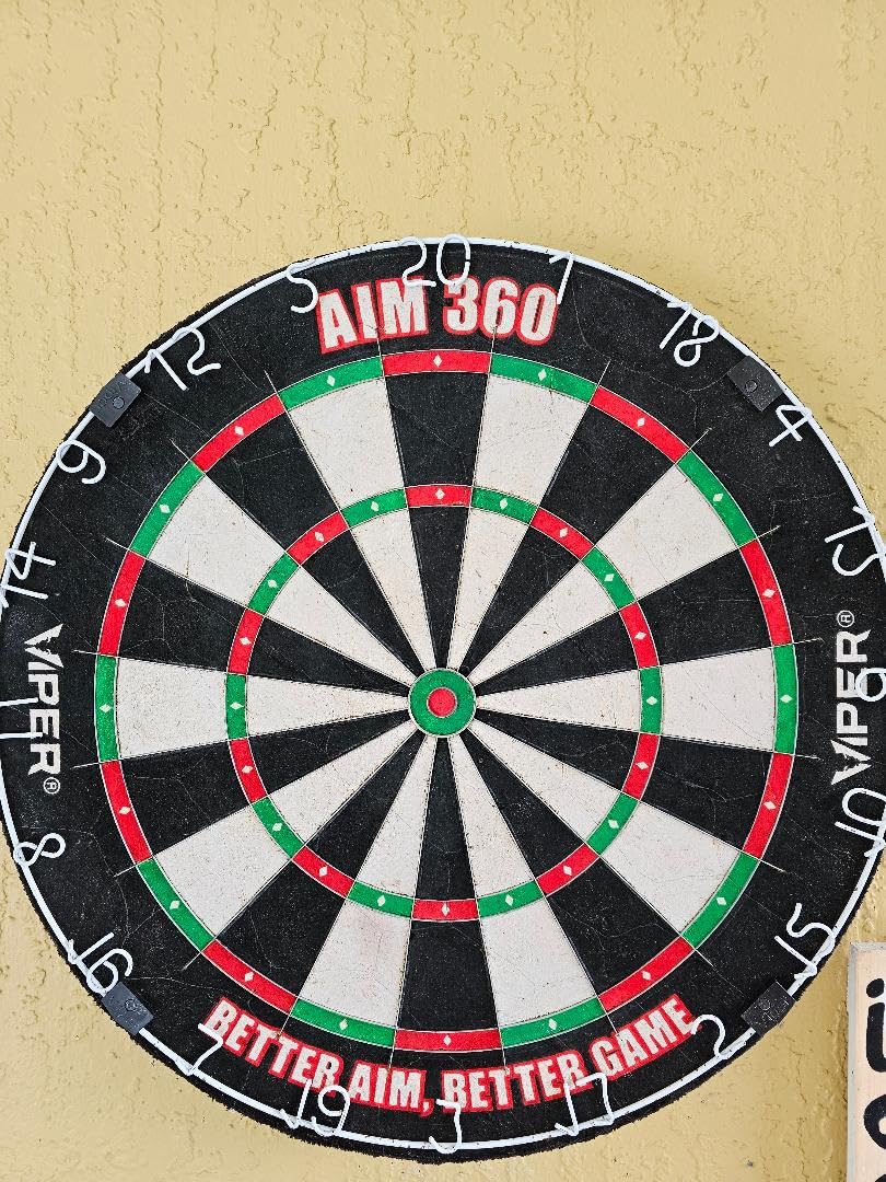 Viper AIM 360 Tournament Bristle Steel Tip Dartboard Set with Staple-Free Razor Thin Metal Spider Wire, Self-Healing Premium-Grade Sisal, Aiming Marks, Movable Target Circles for Focused Training customer photo 1