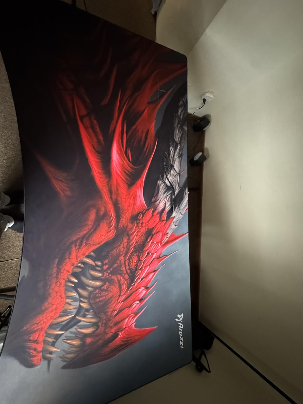 Arozzi Arena Gaming Desk Mat, Full Surface Custom DeskPad, Interchangeable, Water Resistant & Washable Computer Desk Mouse Pad with Stitched Edges (Black) customer photo 1