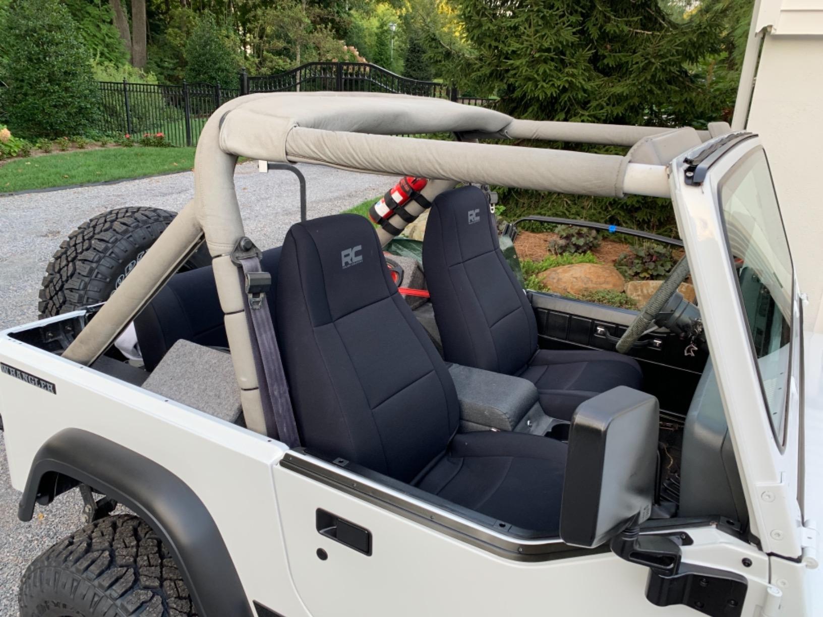 Rough Country Neoprene Seat Covers for Jeep Wrangler YJ (1987-1990) - Waterproof & UV Resistant, Foam Padded, Front & Rear Seat Cover Set customer photo 1
