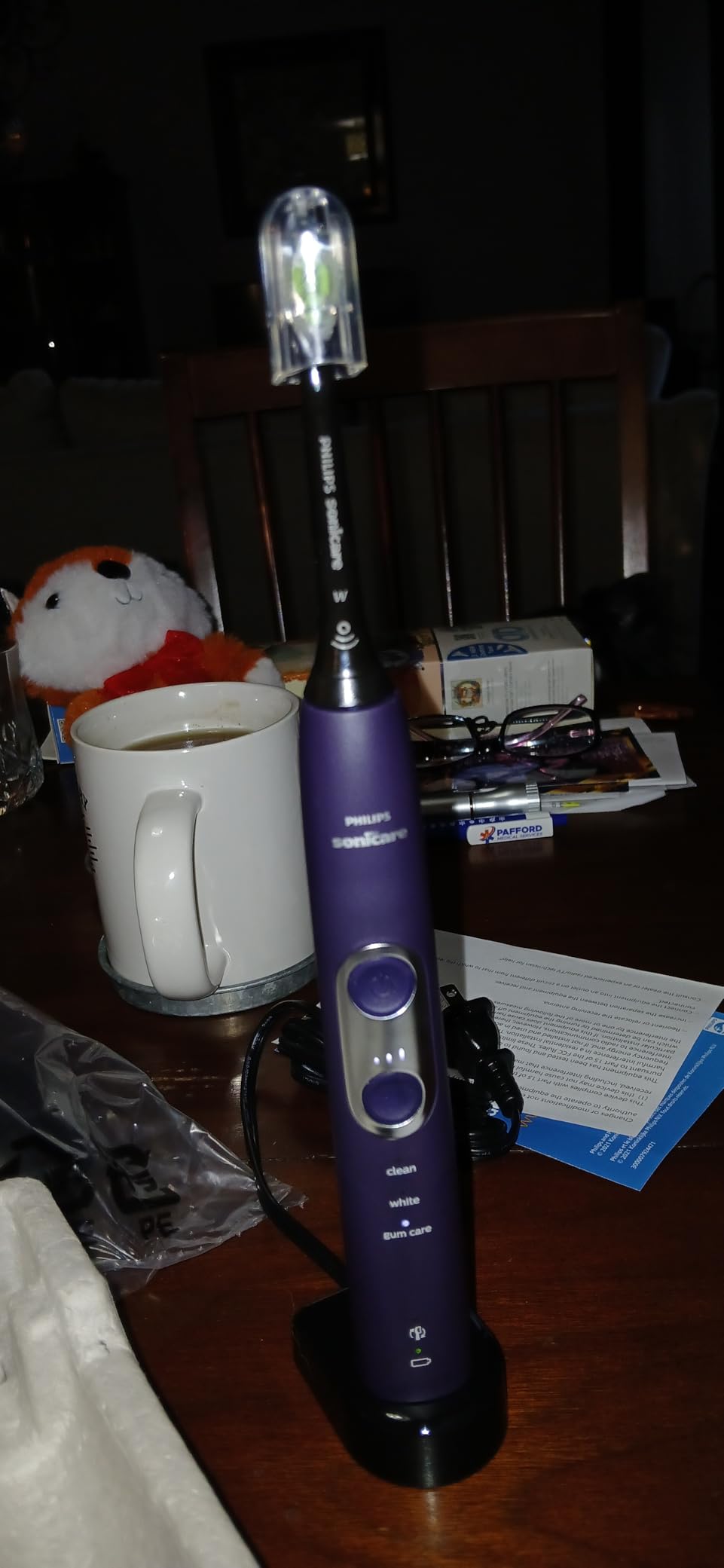 Philips Sonicare ProtectiveClean 6100 Rechargeable Electric Toothbrush, with Pressure Sensor, 3 Cleaning Modes, SmarTimer and QuadPacer, 14-Day Battery Life, Travel Case, White, Model HX6877/21 customer photo 1