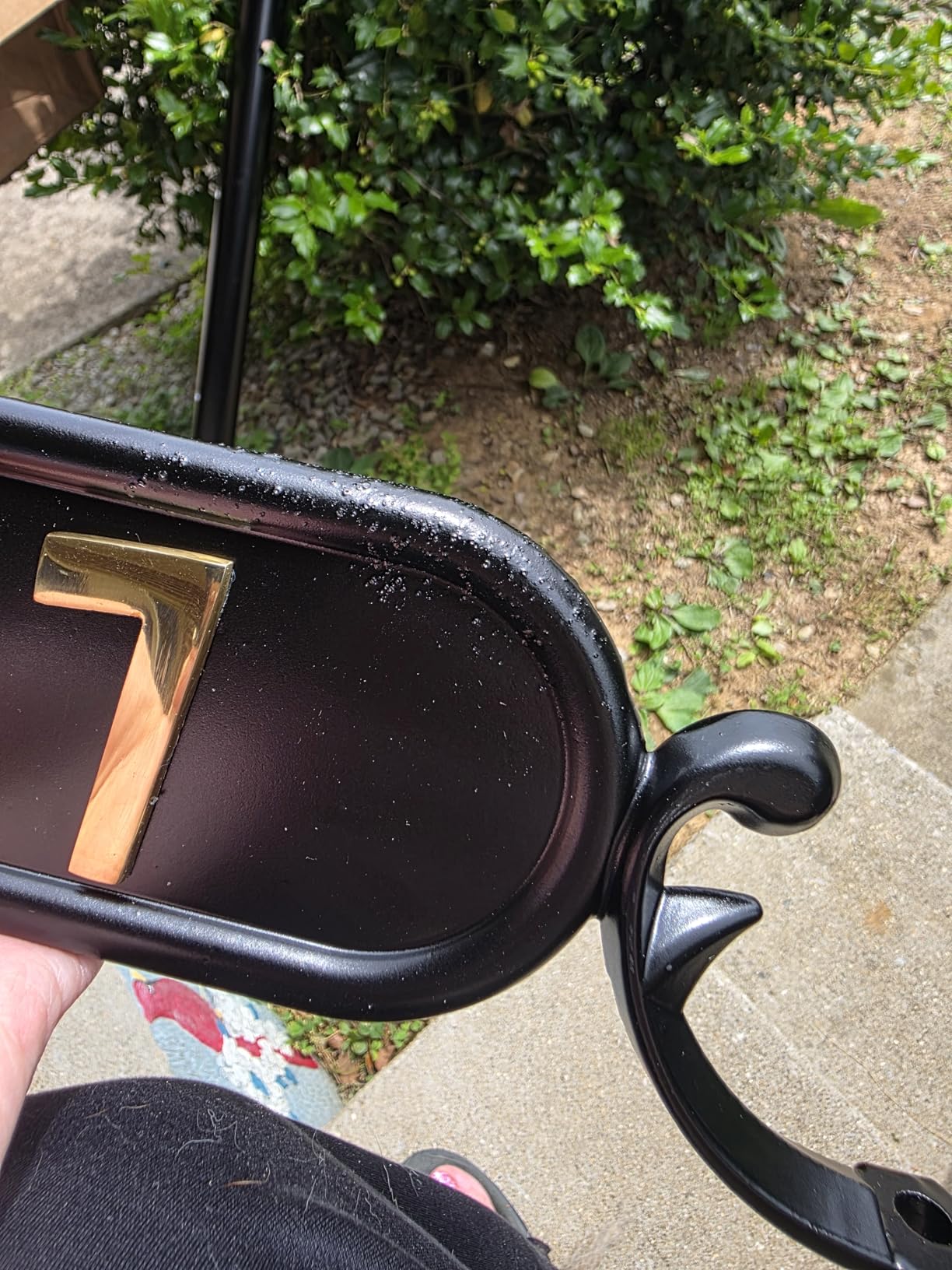 ADDRESSES OF DISTINCTION Oak Mailbox & Post Kit - Black Mailbox System - Includes Address Plaque, Bracket & Mounting Hardware - Rust Resistant Metal Mailbox with Decorative Finial customer photo 2
