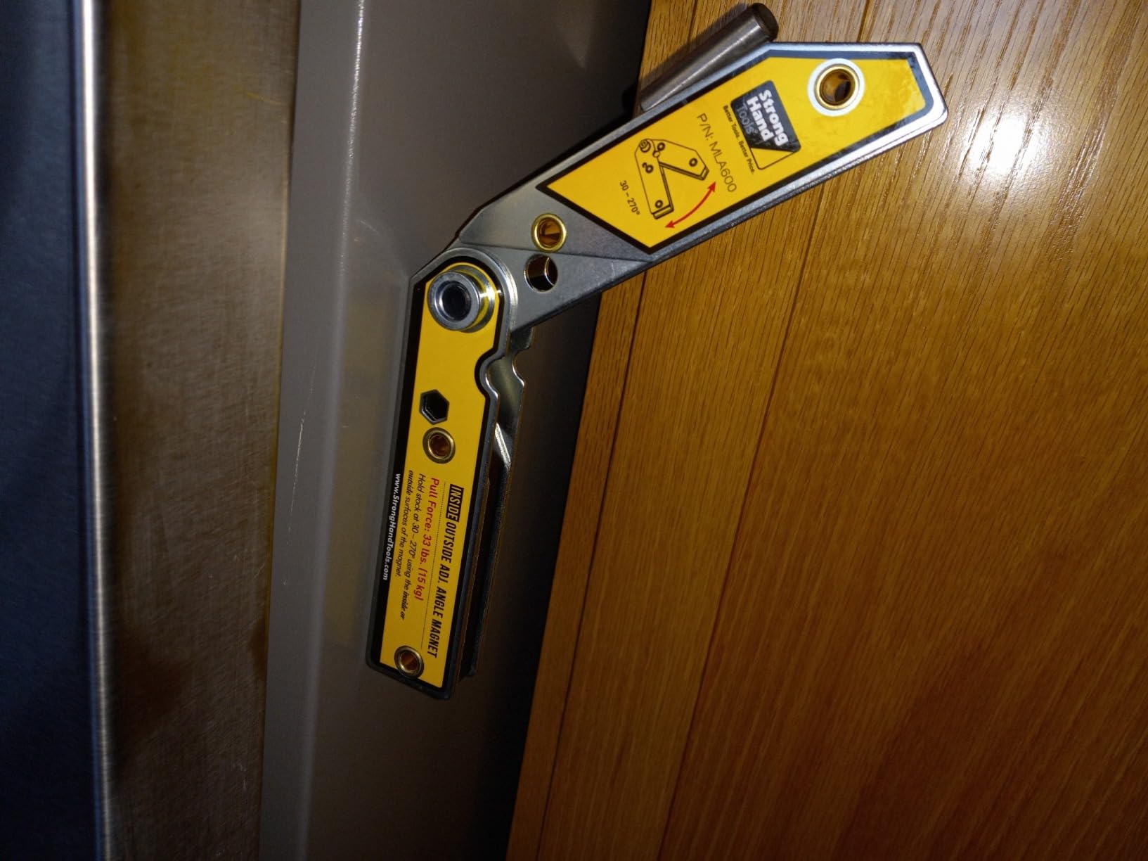 Strong Hand Tools MLA600 Adjustable Angle Magnetic Welding Square, Inside/Outside Magnets, Angle Setting Pin, Magnetic Pull Force 33 Lbs, Welding Square, 30-270 Angle, 6 Inch Size customer photo 1