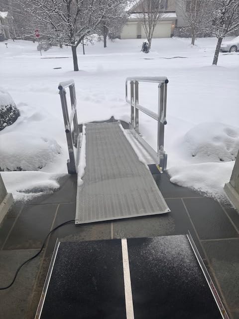 RHS Electric Heated Snow Melting Walkway Mat - Commercial Grade Herringbone Pattern for Sidewalks & Entrances - Prevents Ice Formation - Melts 2