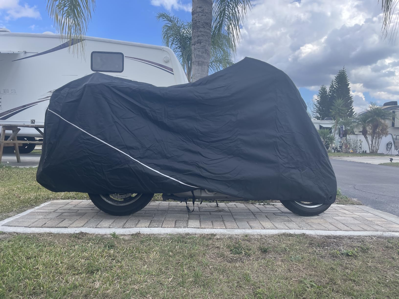 Nelson Rigg USA Defender Extreme Motorcycle Cover; Waterproof; Outdoor All Weather; Fade Resistant; Ventilated; Reflective; Lock Grommets; Storage Bag (XX-Large) customer photo 1