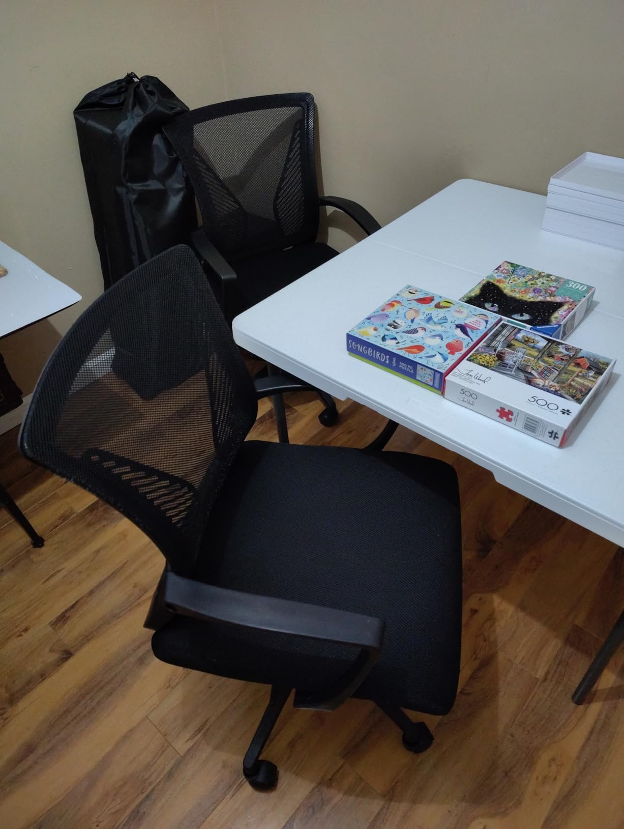 Furmax Office Chair Ergonomic Computer Desk Mesh Chair Mid Back Swivel Lumbar Support with Armrest (1, Black) customer photo 1