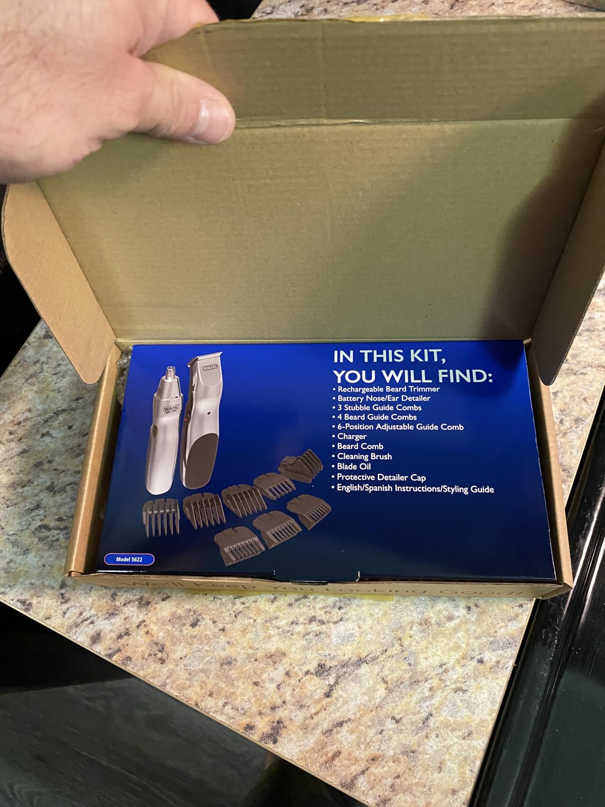 Wahl Groomsman Rechargeable Beard Trimmer kit for Mustaches, Nose Hair, and Light Detailing and Grooming with Bonus Wet/Dry Battery Nose Trimmer - Model 5622v customer photo 1