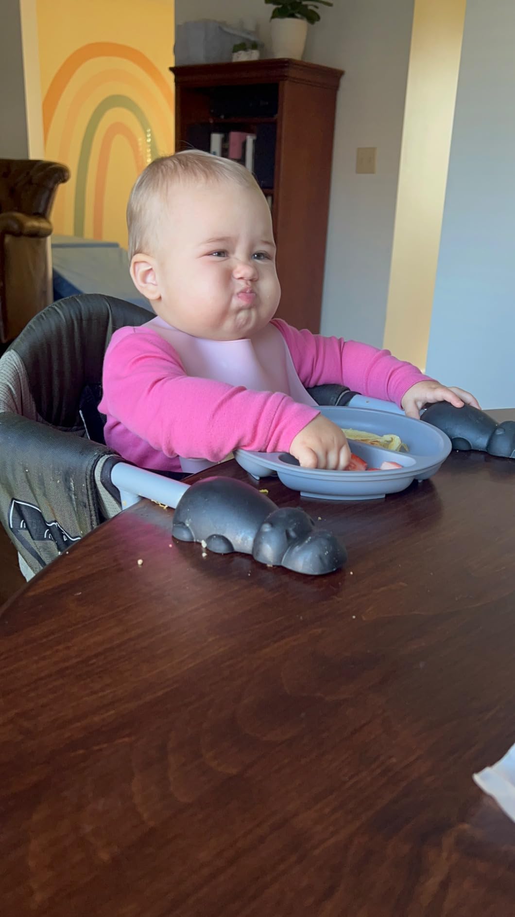 Chicco QuickSeat Hook-On Chair, Portable High Chair for Babies and Toddlers, for Children up to 37 lbs., Travel-Friendly | Graphite/Grey customer photo 1