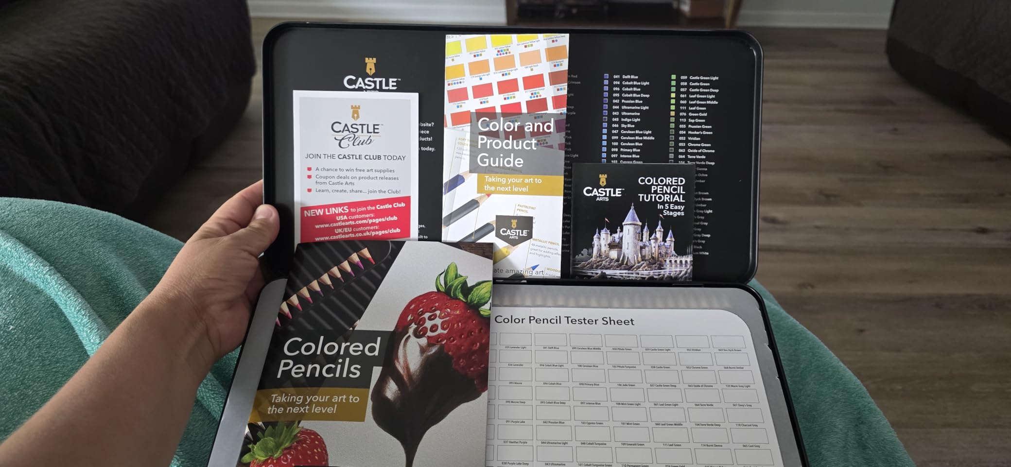 Castle Art Supplies Colored Pencils Set | 120 Premium Soft Core Coloring Pencils for Adults | Organized in Presentation Tin Case customer photo 1