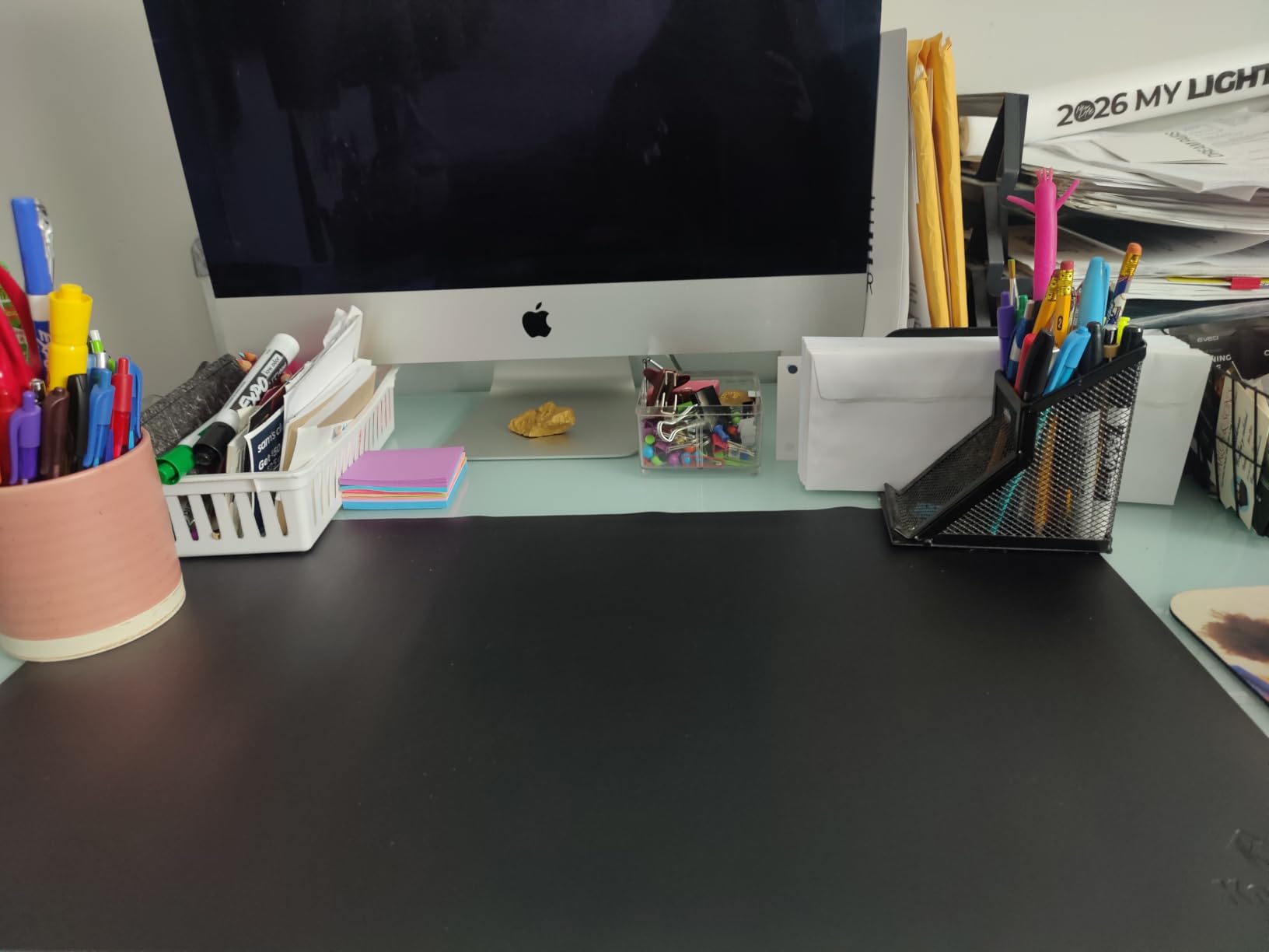 K KNODEL Large Office Leather Desk Mat, Mouse and Keyboard Pad, Computer and Laptop Mat, Desktop Protector and Cover, Writing Pad and Blotter (31.5