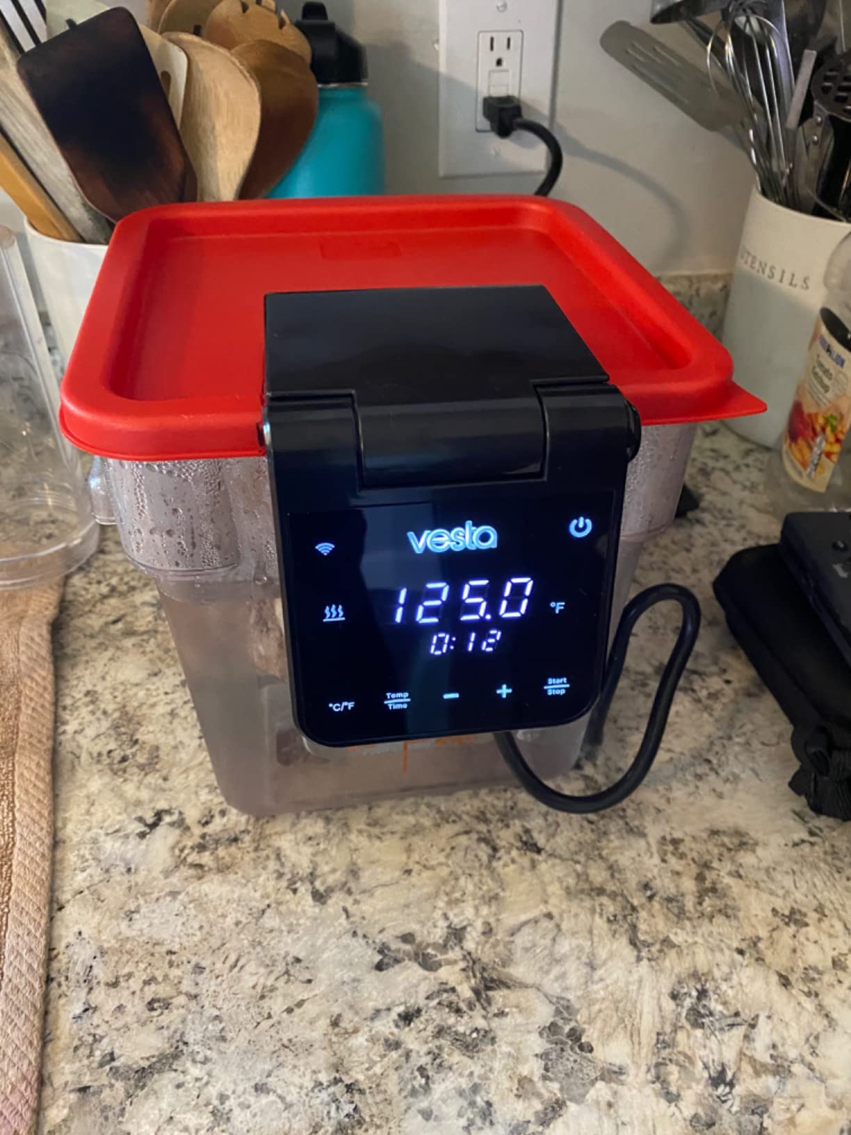 Vesta Precision Sous Vide Cooker, 30L Capacity, WiFi App Control and Large Display Screen,Foldable Design, IPX7 Waterproof, 900W High Performance Immersion Circulator for Home & Professional Kitchen customer photo 1