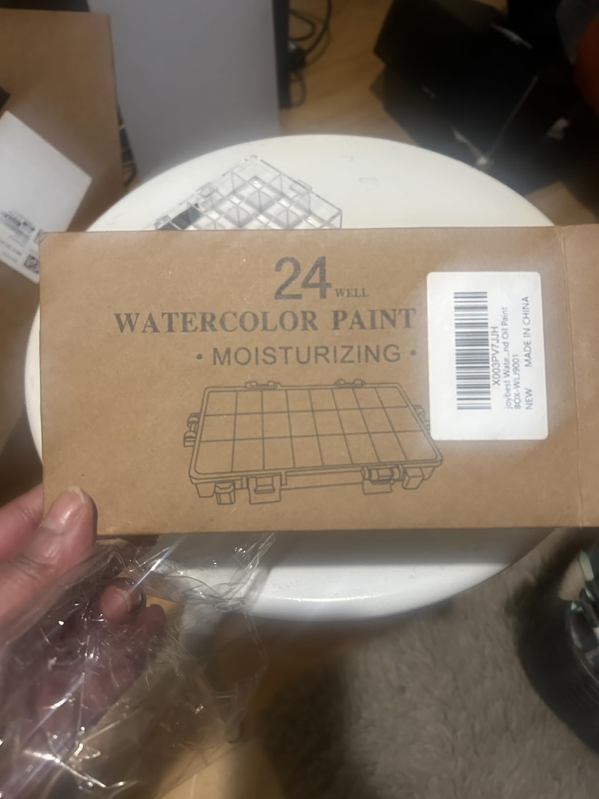 joybest Watercolor Palette Box 24-Well Paint Palette Box Airtight Leak Proof Travel Palette Case for Watercolors Half Pans, Acrylic, Gouache and Oil Paint customer photo 2
