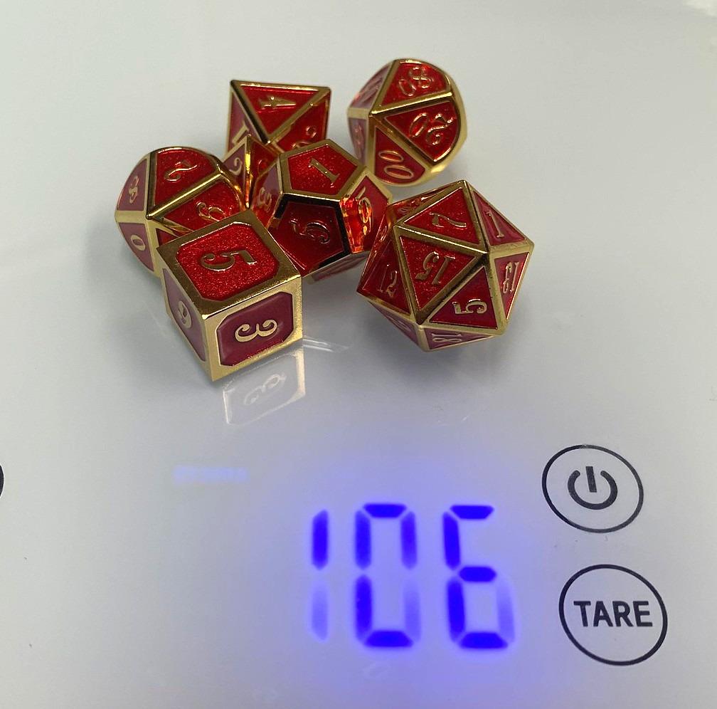 DNDND Metal Dice Set D&D, 7 die Metallic Polyhedral Dice Set with Gift Metal Box and Gold Number for DND Dungeons and Dragons Role Playing Games (Black and Gold) customer photo 2