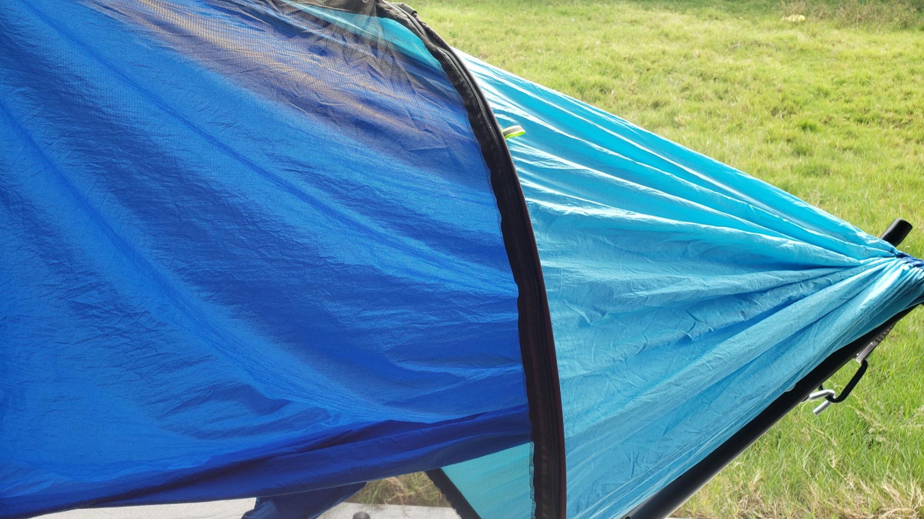 G4Free Large Camping Hammock with Mosquito Net 2 Person Pop-up Parachute Lightweight Hanging Hammocks Tree Straps Swing Bed for Outdoor Backpacking Backyard Hiking customer photo 1