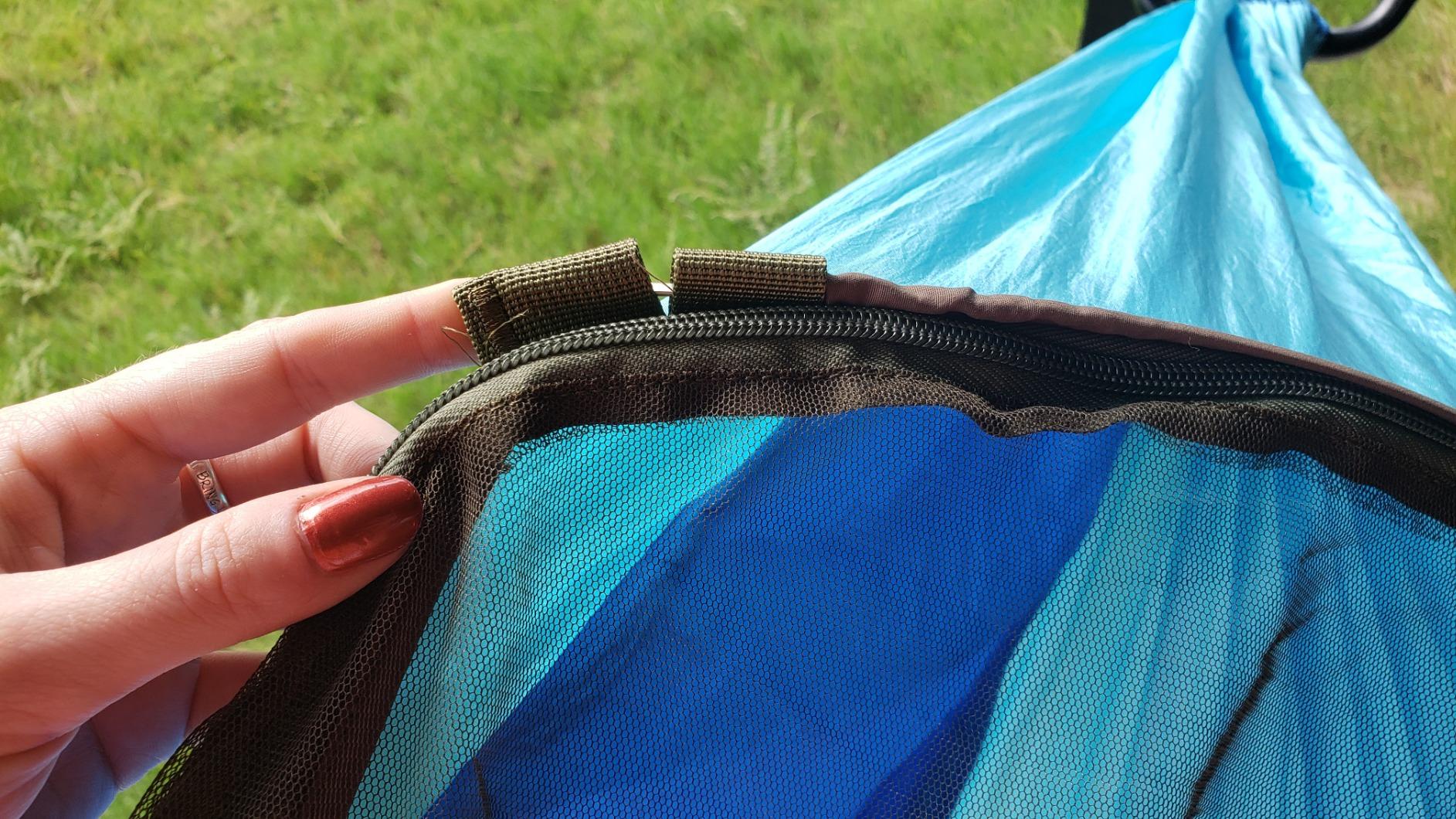 G4Free Large Camping Hammock with Mosquito Net 2 Person Pop-up Parachute Lightweight Hanging Hammocks Tree Straps Swing Bed for Outdoor Backpacking Backyard Hiking customer photo 2