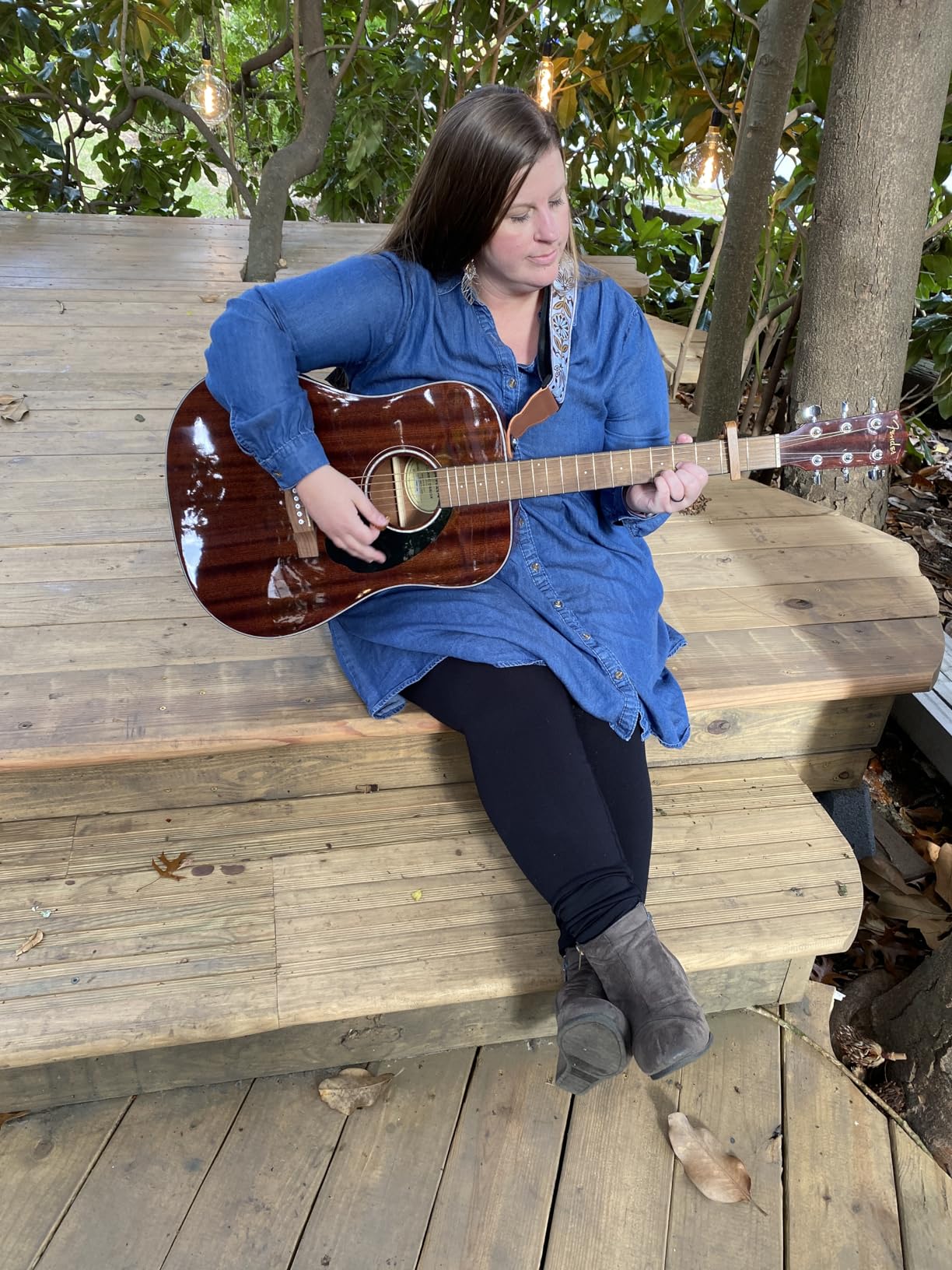 Fender CD-60S Solid Top Dreadnought Acoustic Guitar, All-Mahogany Construction customer photo 1