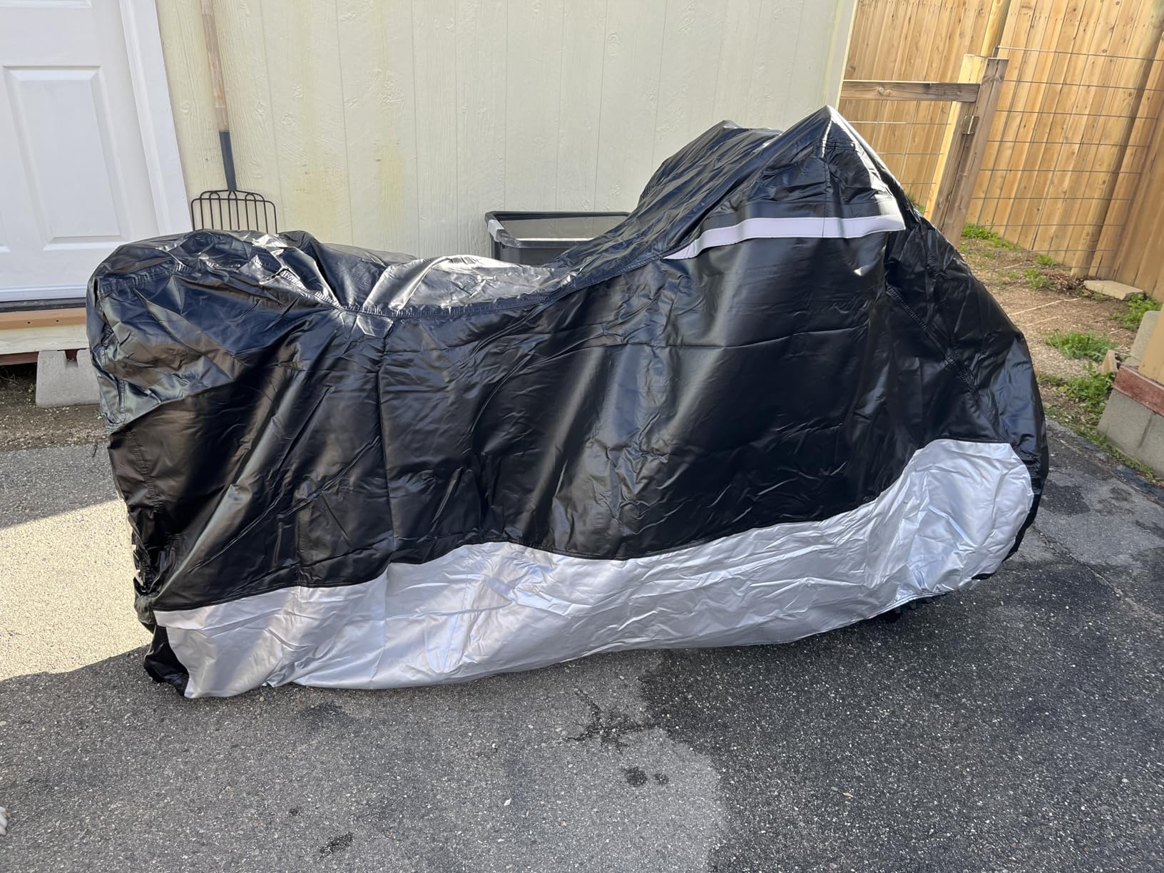 Motorcycle Cover - Extremely Heat Resistant up to 550F, Waterproof for All Seasons, Fits Motorcycles, Scooters, Mopeds & Harleys customer photo 1