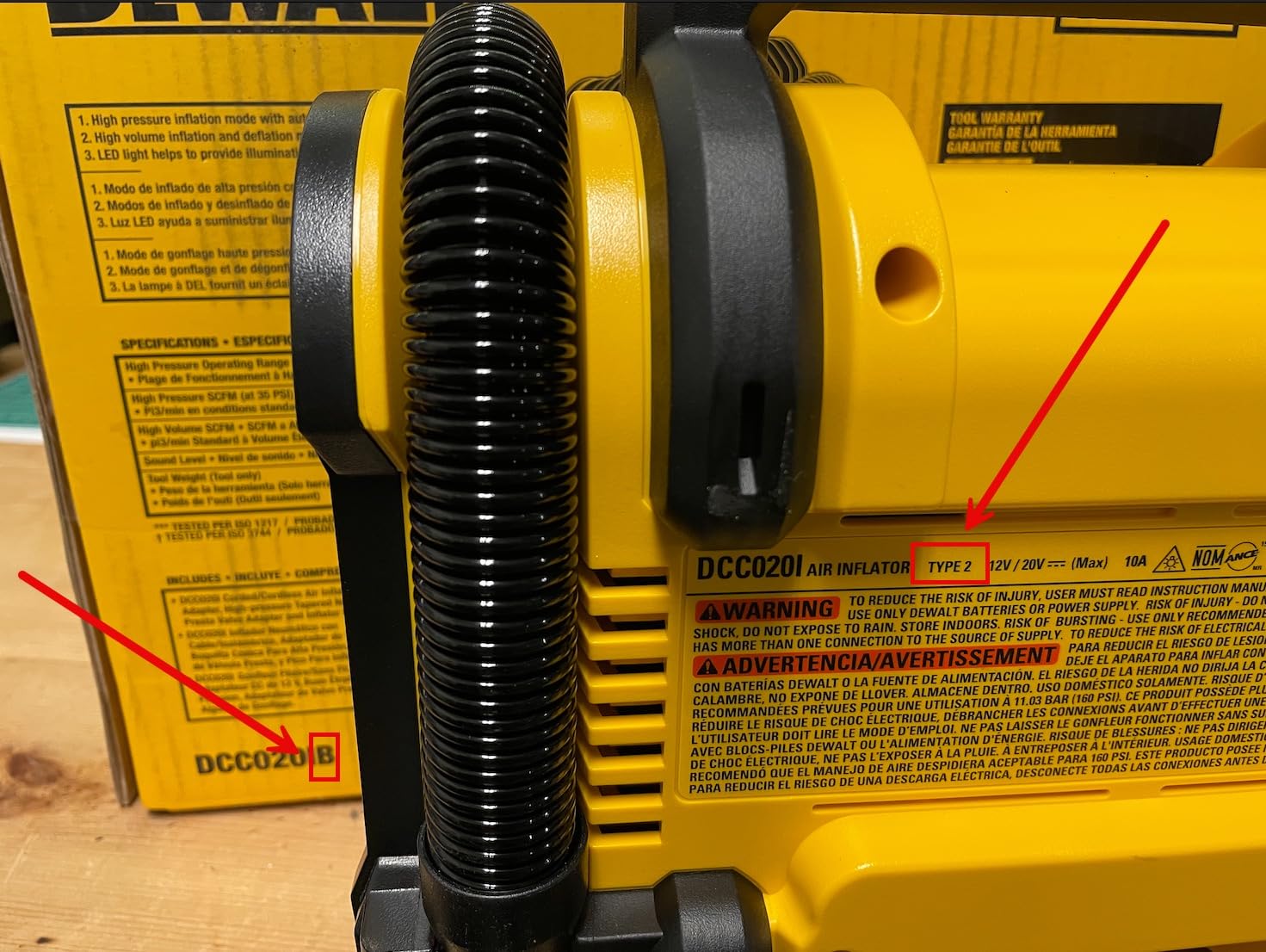 Tire Inflator Portable Air Compressor 20V MAX, Car Air Pump with Automatic Shut Off, LED Light, Tool Only (DCC020IB) customer photo 1