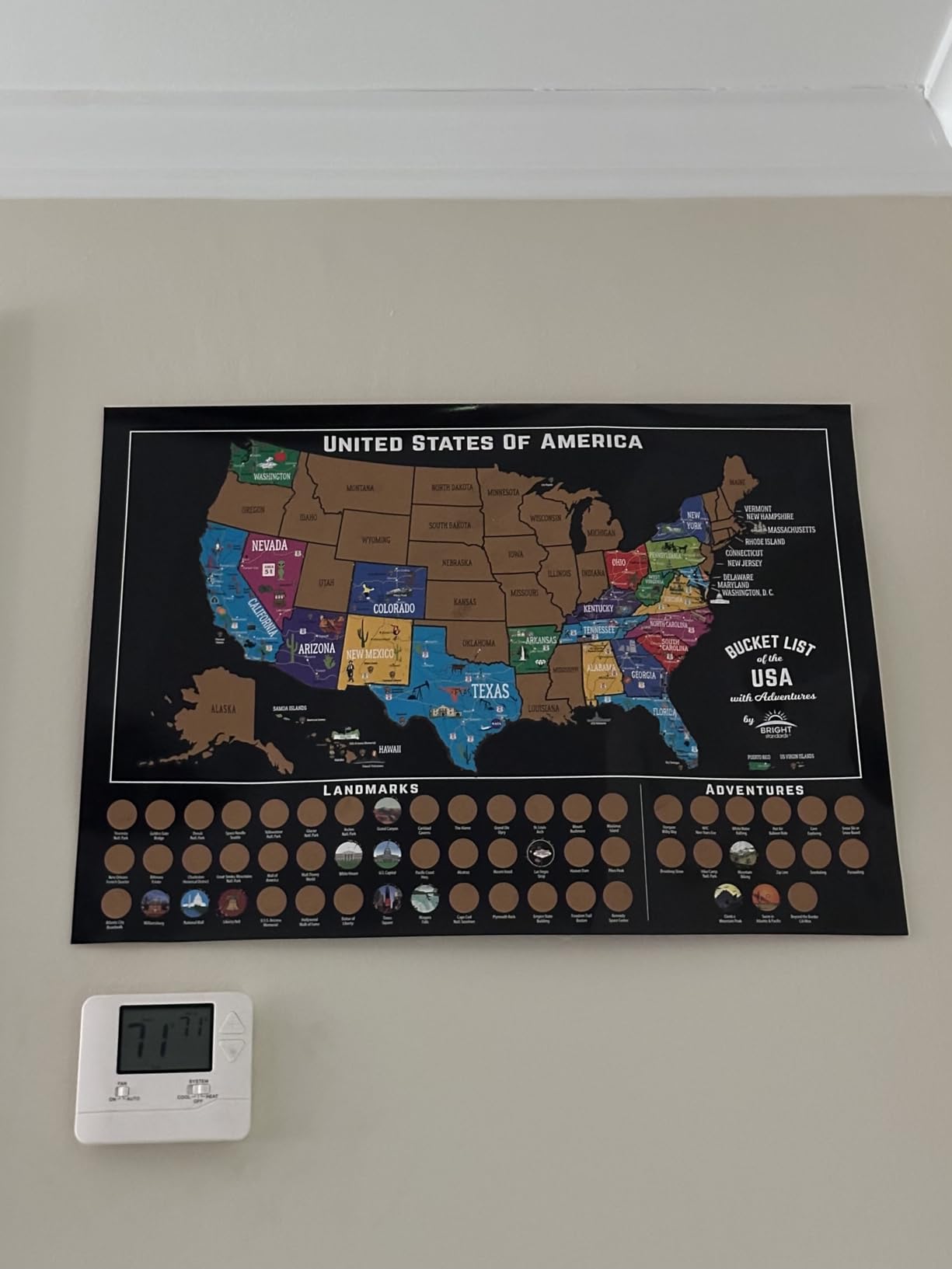 Scratch Off Map of USA + 63 National Parks Bundle (24x17 US Map & 12x16 NP Poster, Black/Gold) - Giftable Travel Tracker Kit with Scratch Pen and Cloth customer photo 2
