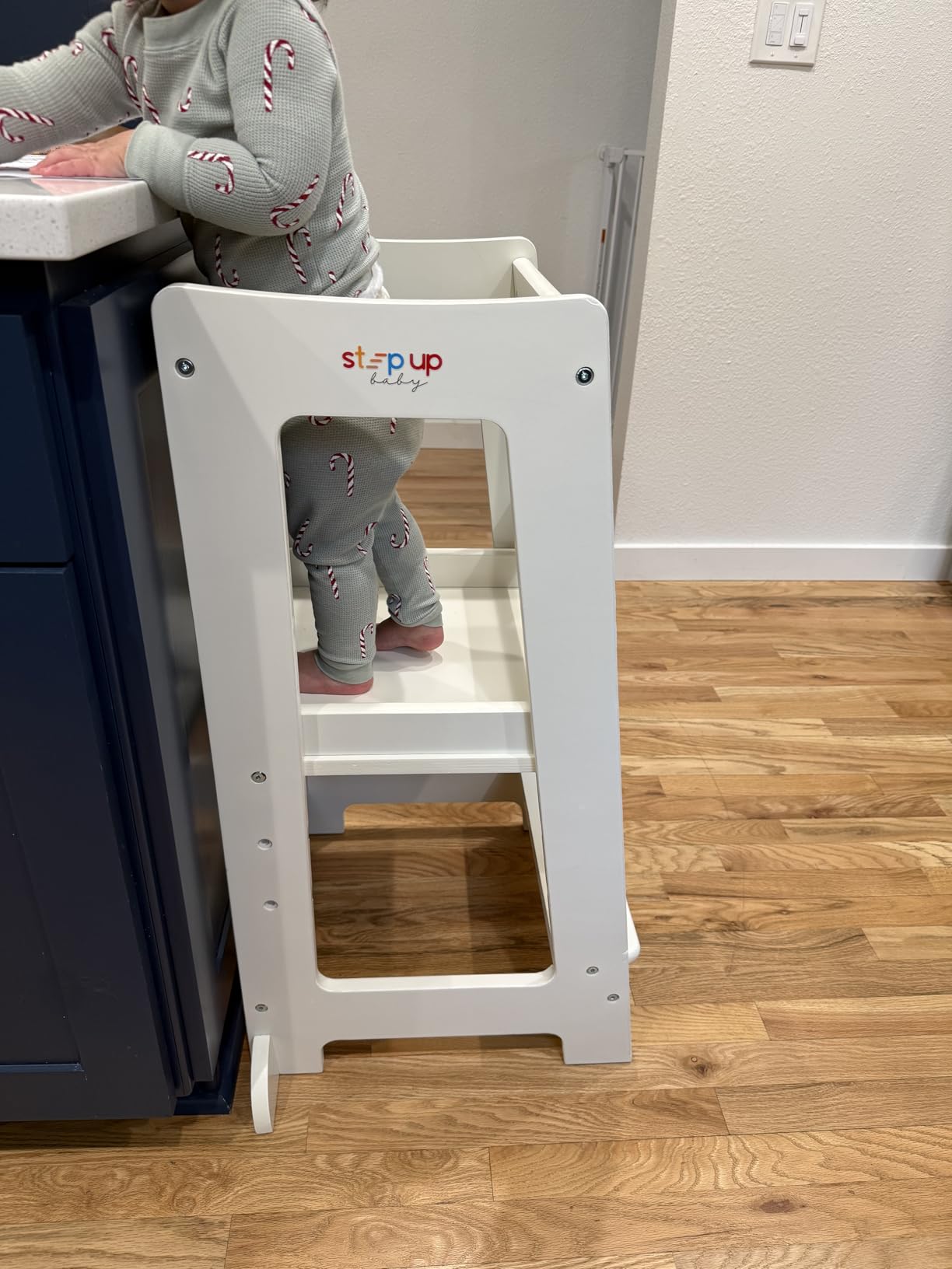 Stepup Baby Toddler Step Stool - Adjustable Height Kids Helper Step Stool, Durable, Non-Slip Platform for Bathroom Sink & Kitchen Counter, Toddler Tower for Exploration and Growth - White customer photo 2