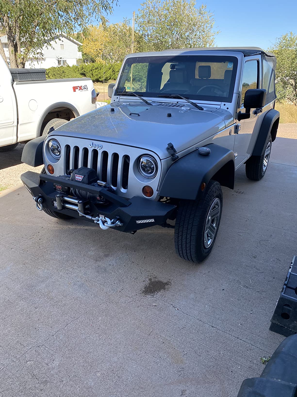 OEDRO Rear Bumper Compatible for 2007-2018 Jeep Wrangler JK Unlimited Rock Crawler with Hitch Receiver & LED Lights customer photo 1