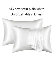 Love's cabin Satin Pillowcase Set of 2 Queen Size 20x30, Cooling Pillow Covers for Hair and Skin, Silky Smooth with Envelope Closure, Similar to Silk, Black customer photo 1
