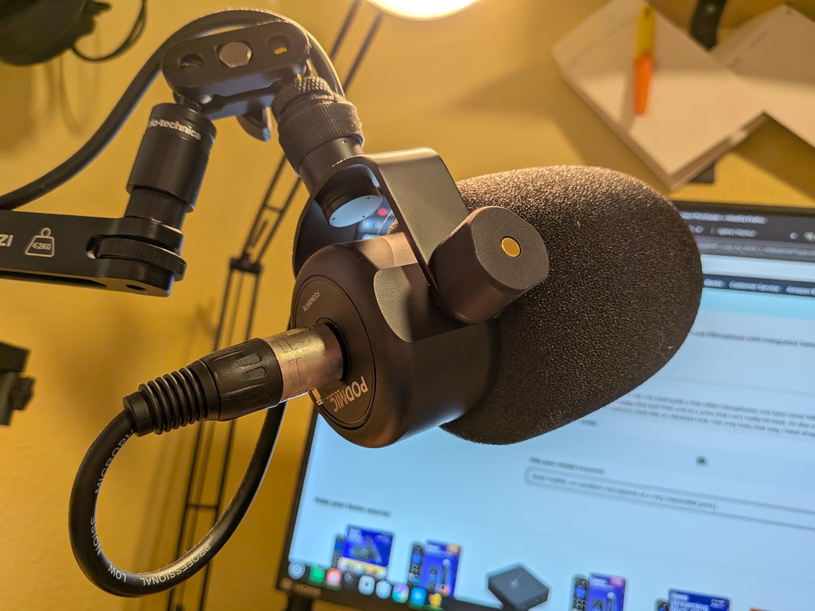 RØDE PodMic Cardioid Dynamic Broadcast Microphone with Integrated Swing Mount customer photo 2