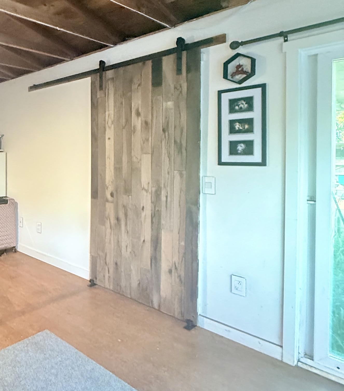 SMARTSTANDARD 5ft Barn Door Hardware Kit, Sliding Door Hardware, Heavy Duty, Easy to Install, Fit 30