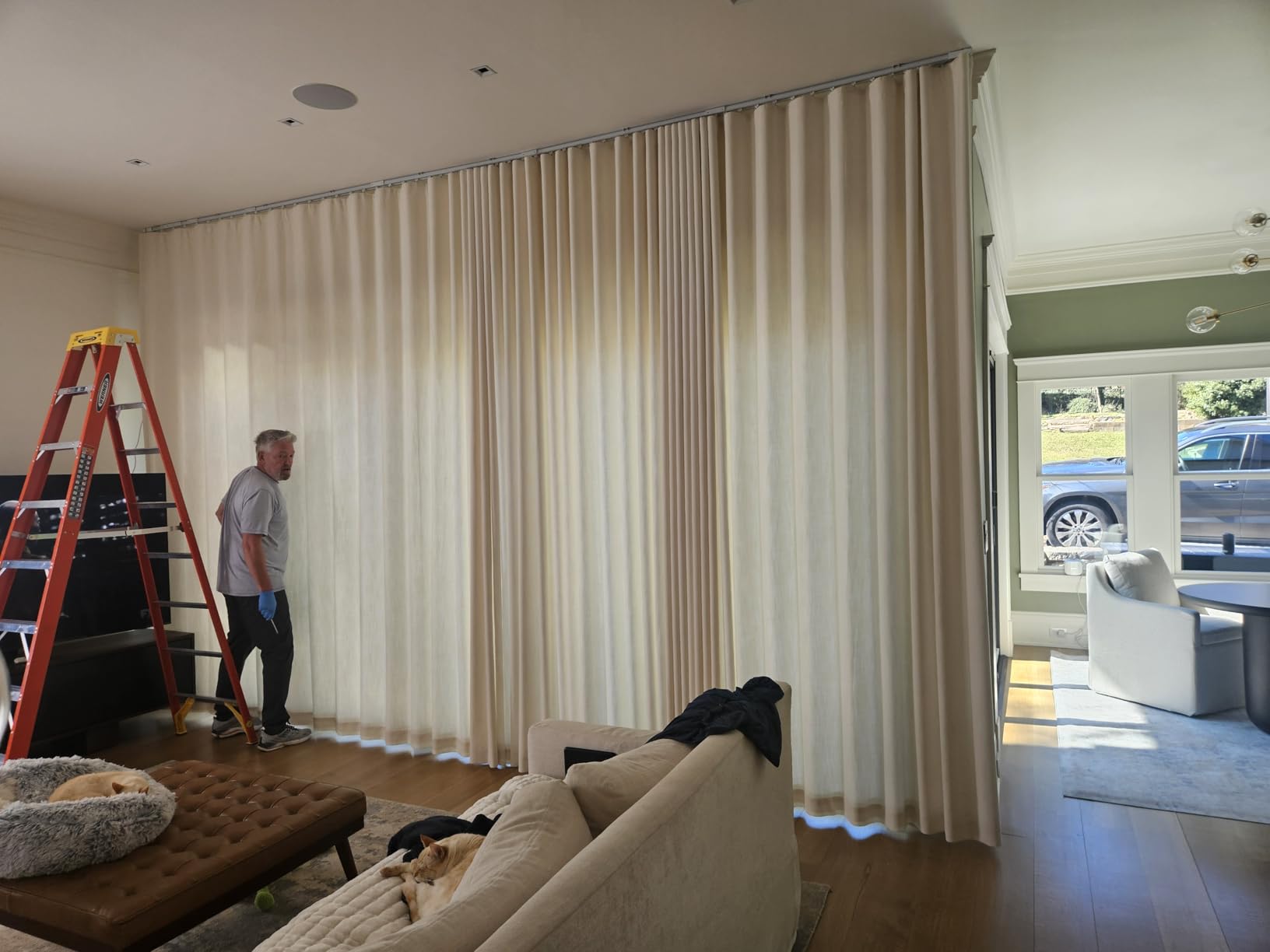 Homesupplier Smart Curtains, Remote Control Curtain Rod, WiFi Control, Compatible with Alexa, Google Home, Varied Length (13 ft Rod) customer photo 1