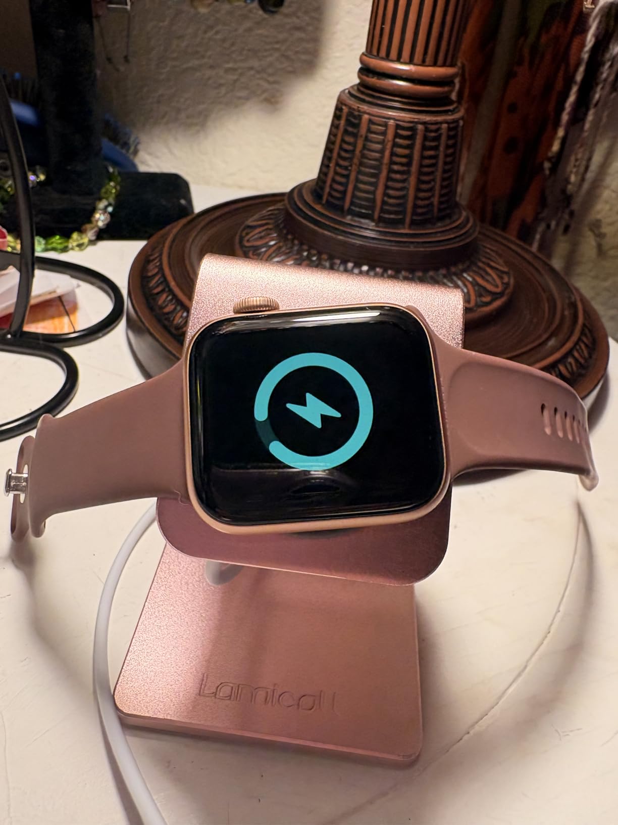 Lamicall Watch Stand for Apple Watch Magnetic Fast Charger - Desk Charging Stand Holder Dock for Apple iWatch Series SE3 SE2 Ultra 3, Series 11 10 9 8 7 6 5 customer photo 1
