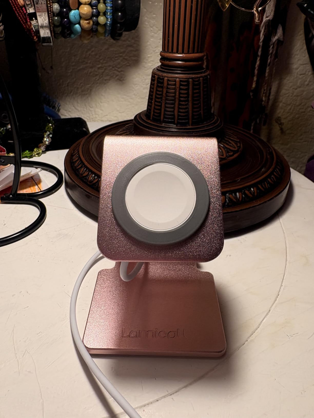 Lamicall Watch Stand for Apple Watch Magnetic Fast Charger - Desk Charging Stand Holder Dock for Apple iWatch Series SE3 SE2 Ultra 3, Series 11 10 9 8 7 6 5 customer photo 2
