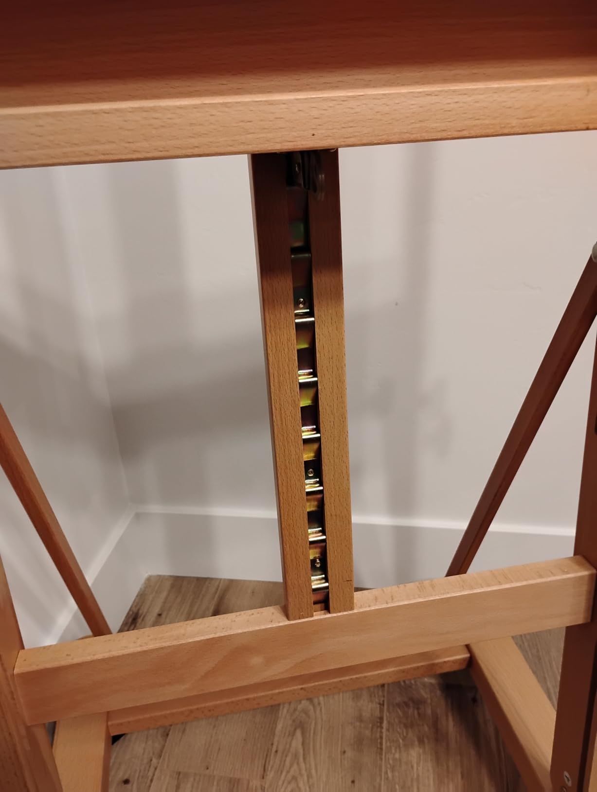 MEEDEN Large Studio H-Frame Beech Wood Artist Easel - Adjustable Movable Tilting Easel, Floor Painting Easel Stand, Holds Canvas Art up to 48