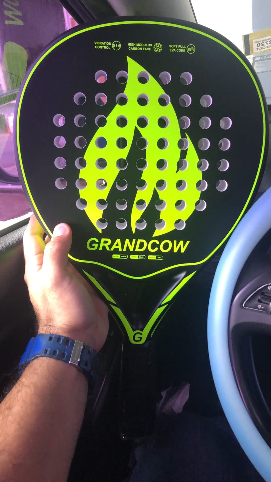 Padel Racket Palas de Padel raqueta Lightweight for Women Female Players Teardrop Shape, Soft EVA Core, Fiberglass Surface, Beginner to Intermediate Arm Friendly All Round Racquet 38mm customer photo 2