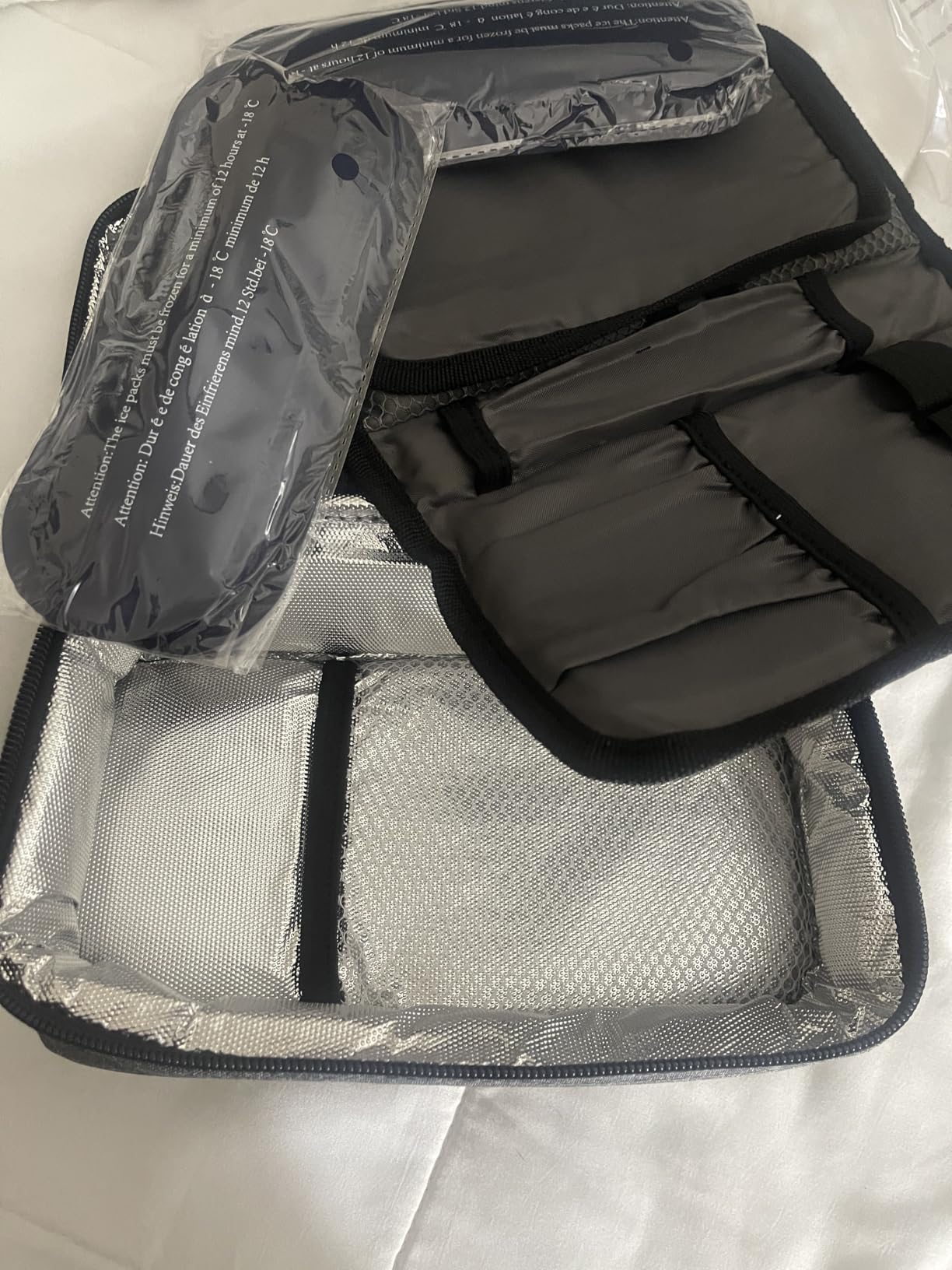 ALLCAMP Insulin Cooler Travel Case TSA Approved, Diabetic Medication Cooler Bag with 4 Ice Packs & Multi-Layer Storage, Portable Medical Cooler with Insulation Liner(Gray) customer photo 2