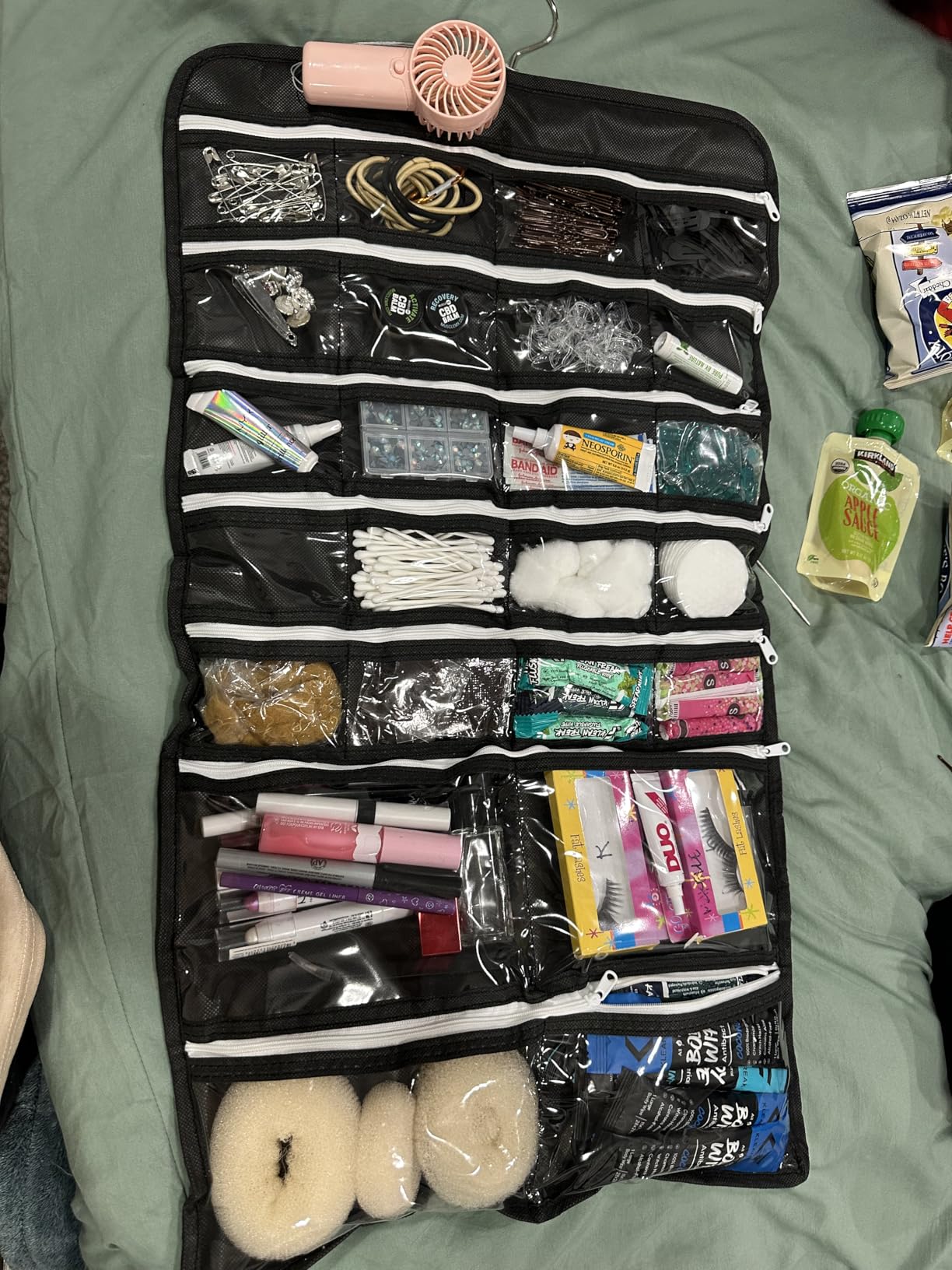 DIOMMELL Hanging Jewelry Organizer 47 Pockets with Zipper for Earrings Necklace Bracelet Ring Accessory Display Storage Bag Travel Holder Box customer photo 1