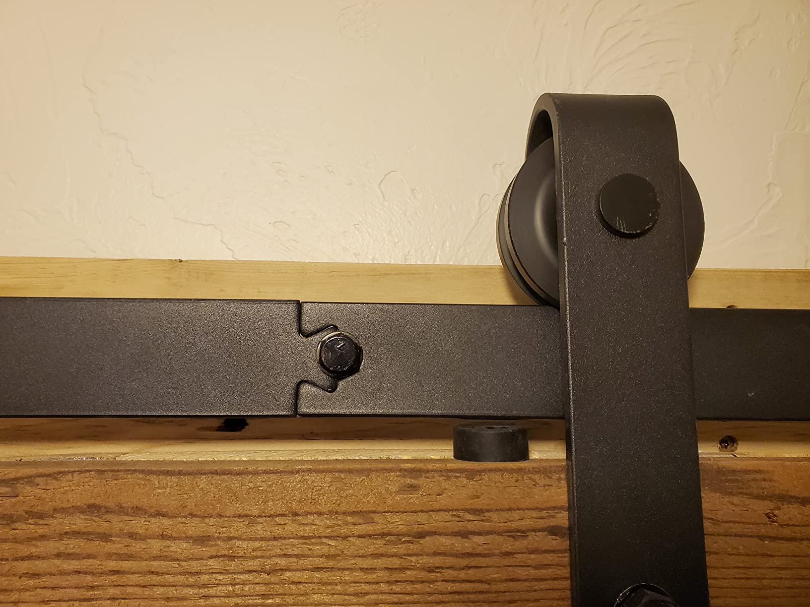 6.6 FT Heavy Duty Sliding Barn Door Hardware Kit-Smoothly and Quietly-Easy to Install with Adjustable Floor Guide,Door Hook and 2 Handles-Fit 1 3/8-1 3/4