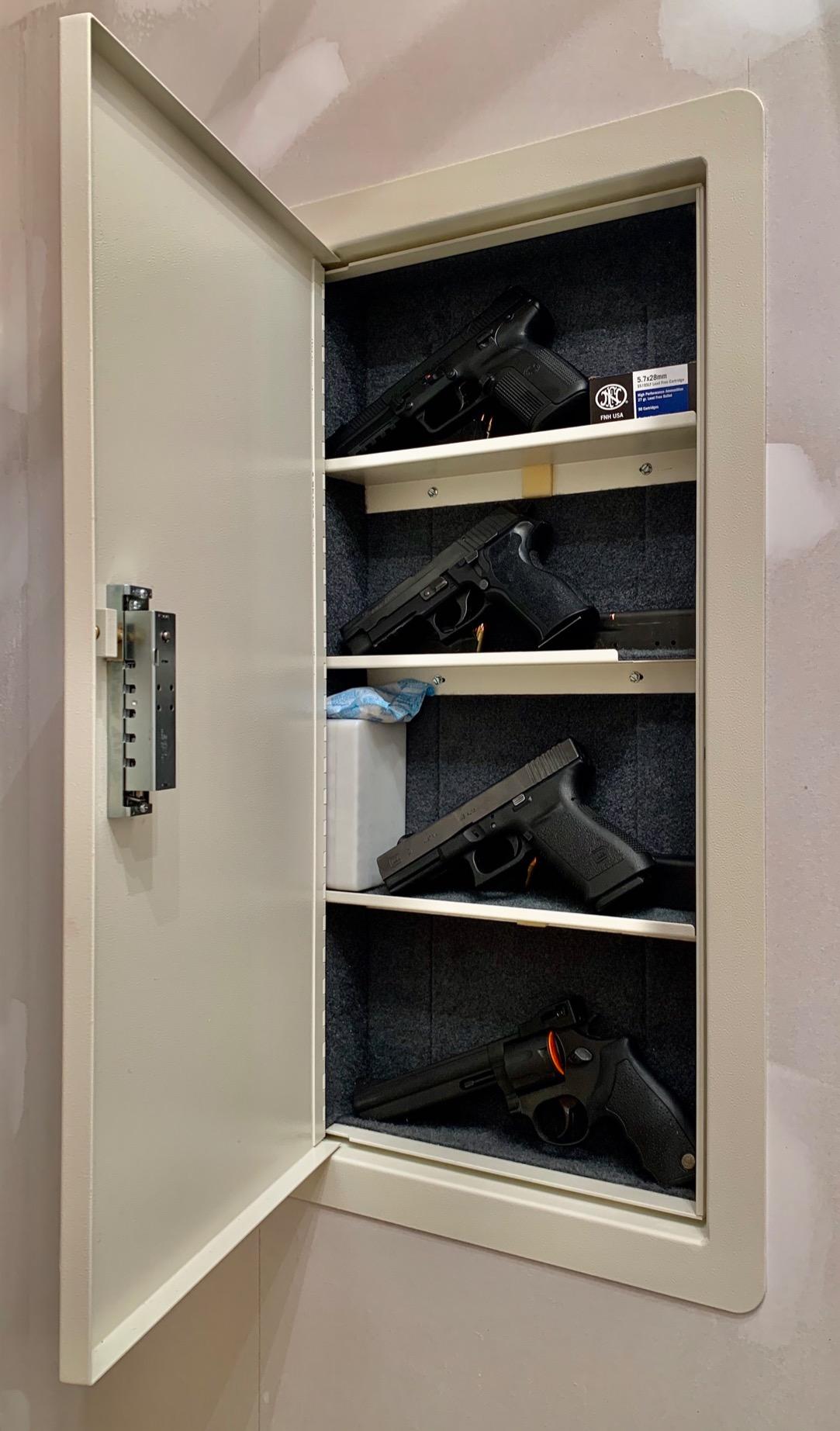V-Line Quick Vault XL Locking Storage for Guns & Valuables, Ivory durable textured powder coat, 14